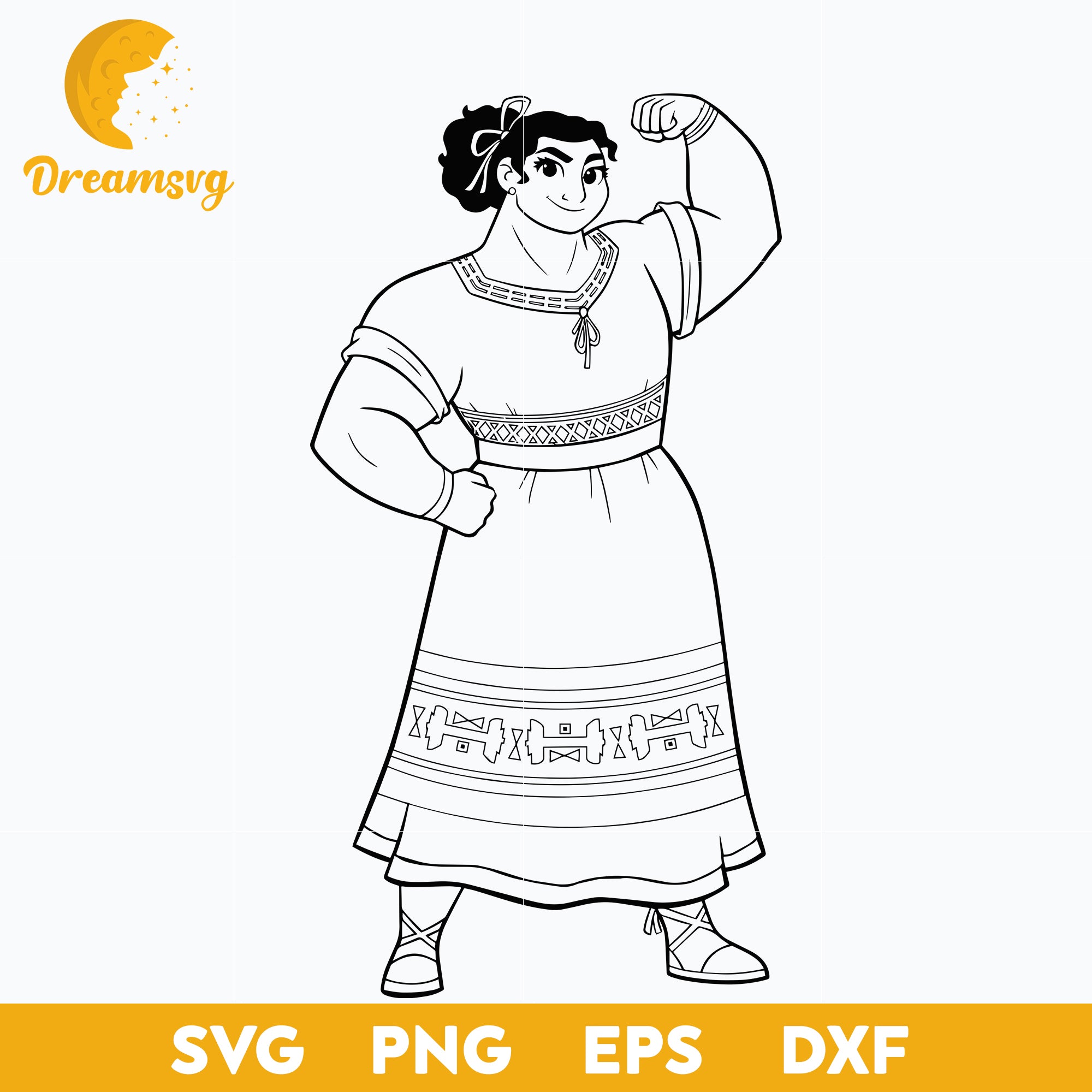 Luisa Madrigal outline svg, Encanto svg, Bundle Encanto svg, Birthday Party svg, Birthday svg, cut files for cricut silhouette, layered svg, cricut svg, png, dxf, eps digital file.