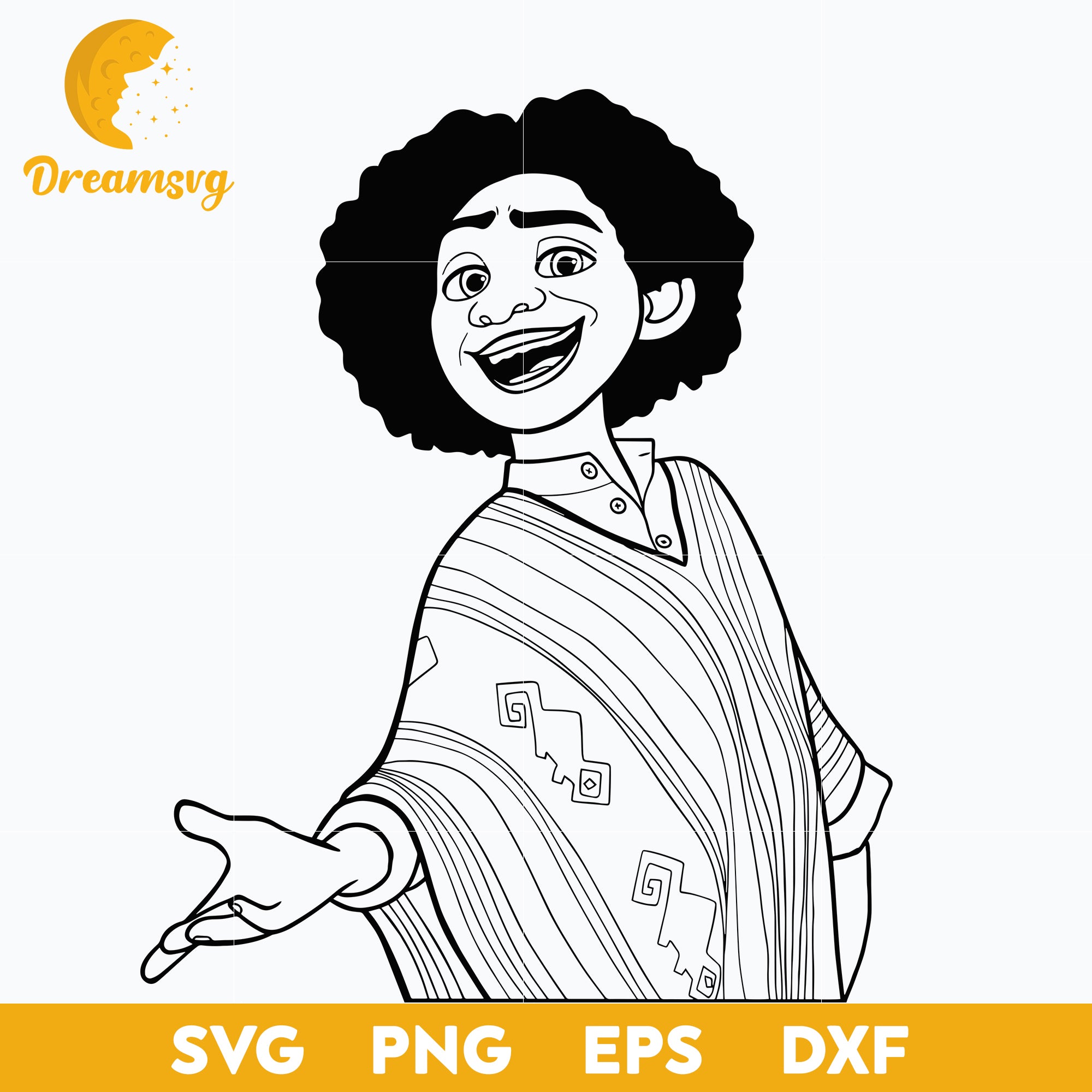 Camilo Madrigal outline svg, Encanto svg, Bundle Encanto svg, Birthday Party svg, Birthday svg, cut files for cricut silhouette, layered svg, cricut svg, png, dxf, eps digital file.