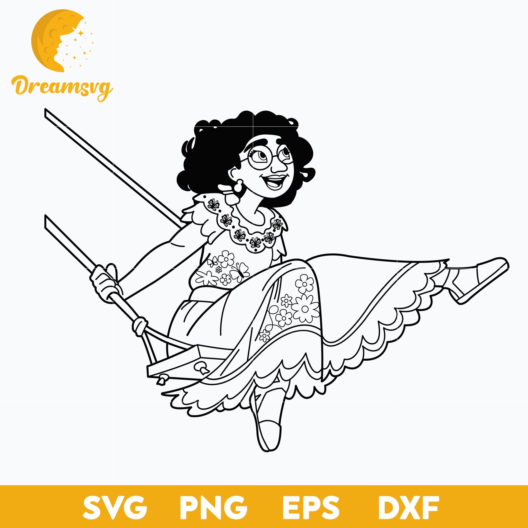 Mirabel Madrigal outline svg, Encanto svg, Bundle Encanto svg, Birthday Party svg, Birthday svg, cut files for cricut silhouette, layered svg, cricut svg, png, dxf, eps digital file.