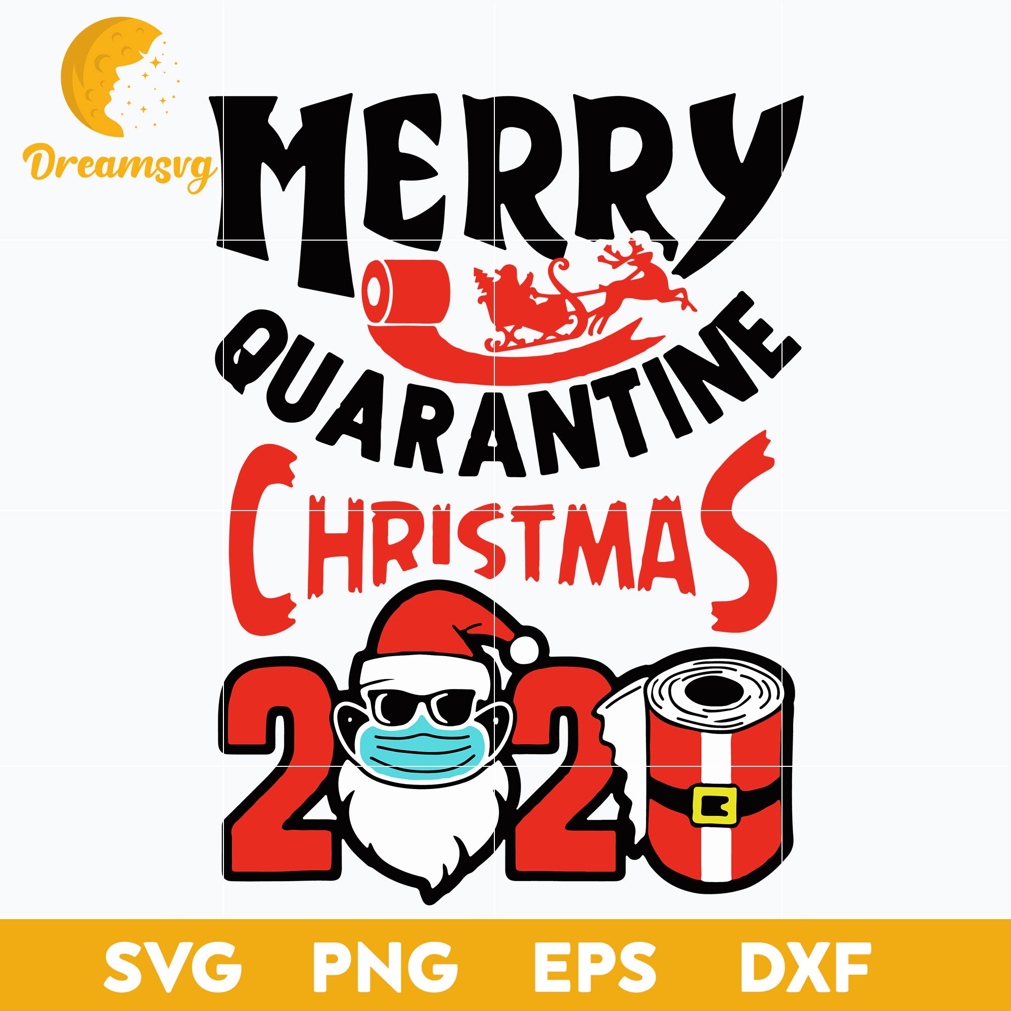 Merry Quarantine Christmas 2025 Svg Free Clip Art