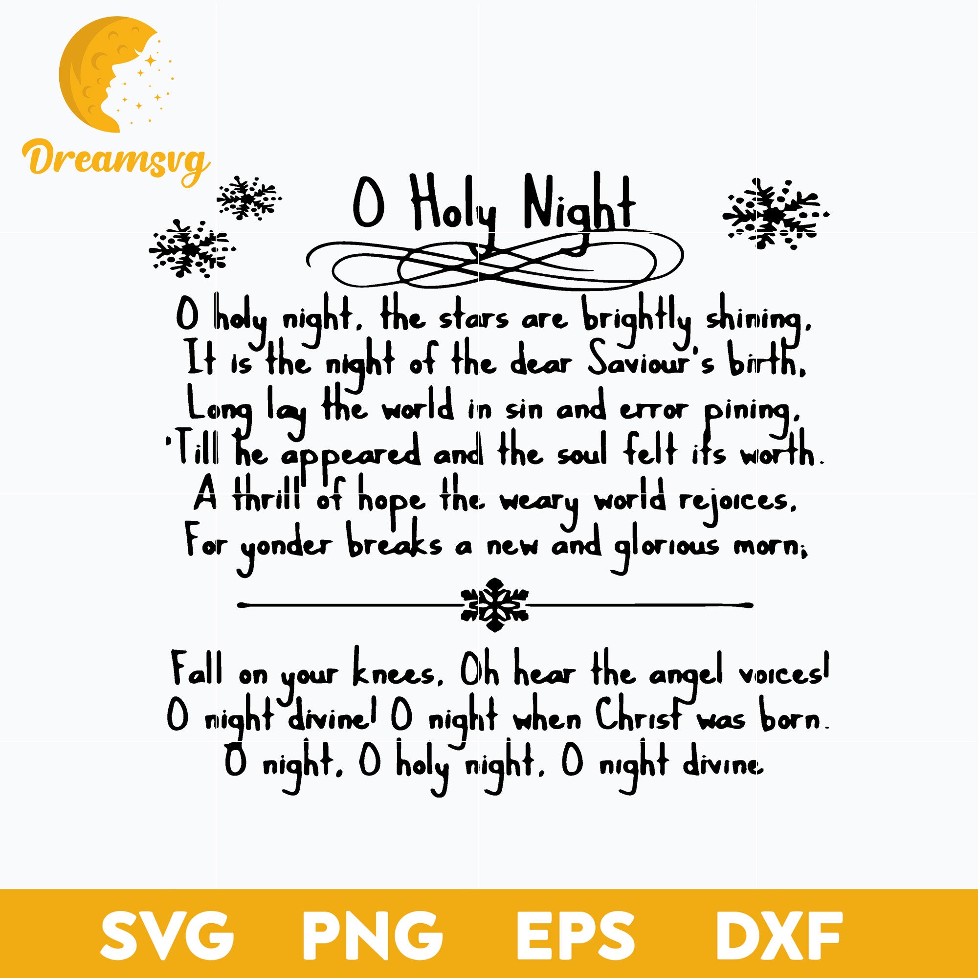 O Holy Night Lyrics Svg