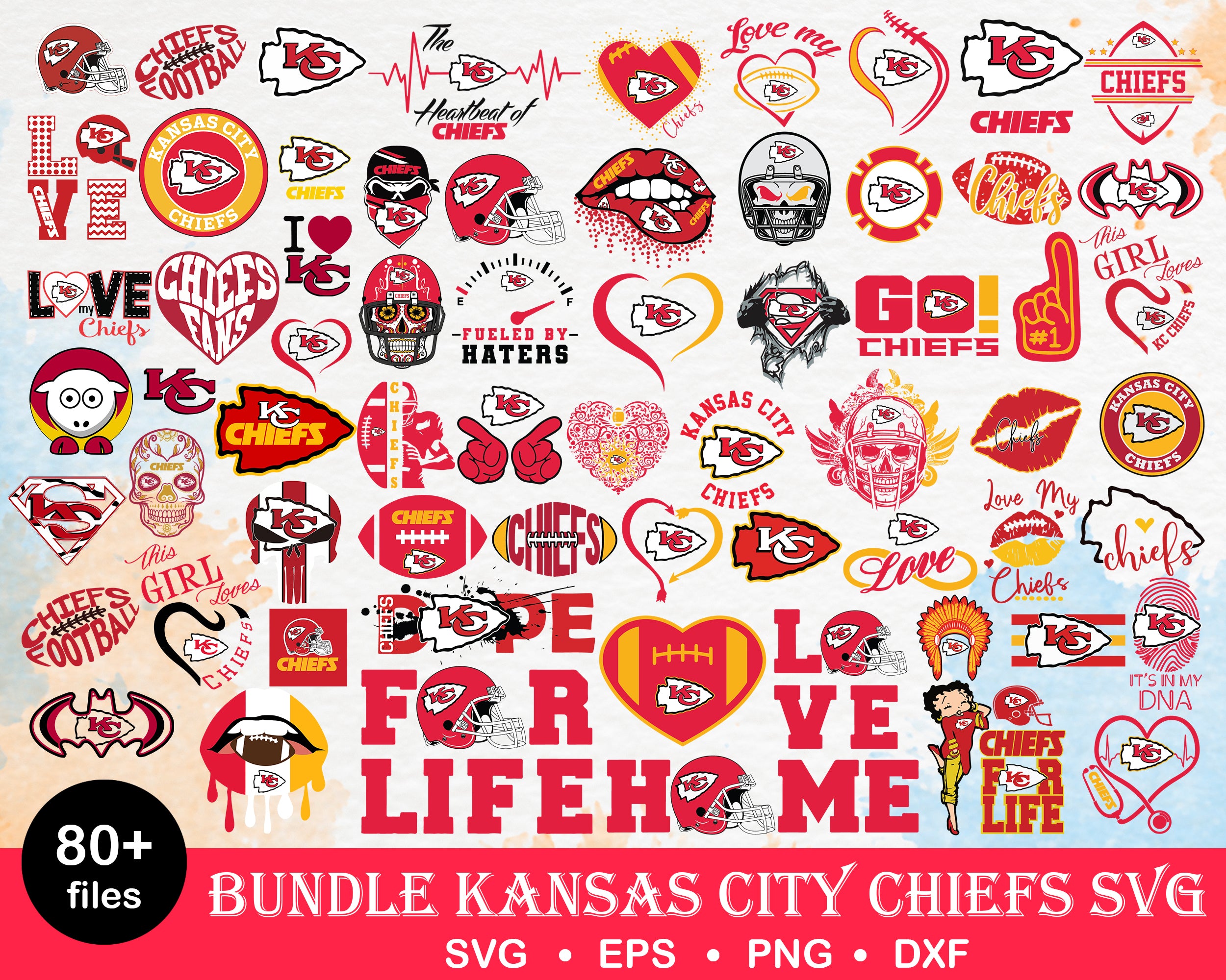 Kansas City Chiefs Bundle, bundle Nfl, Bundle sport Digital Cut