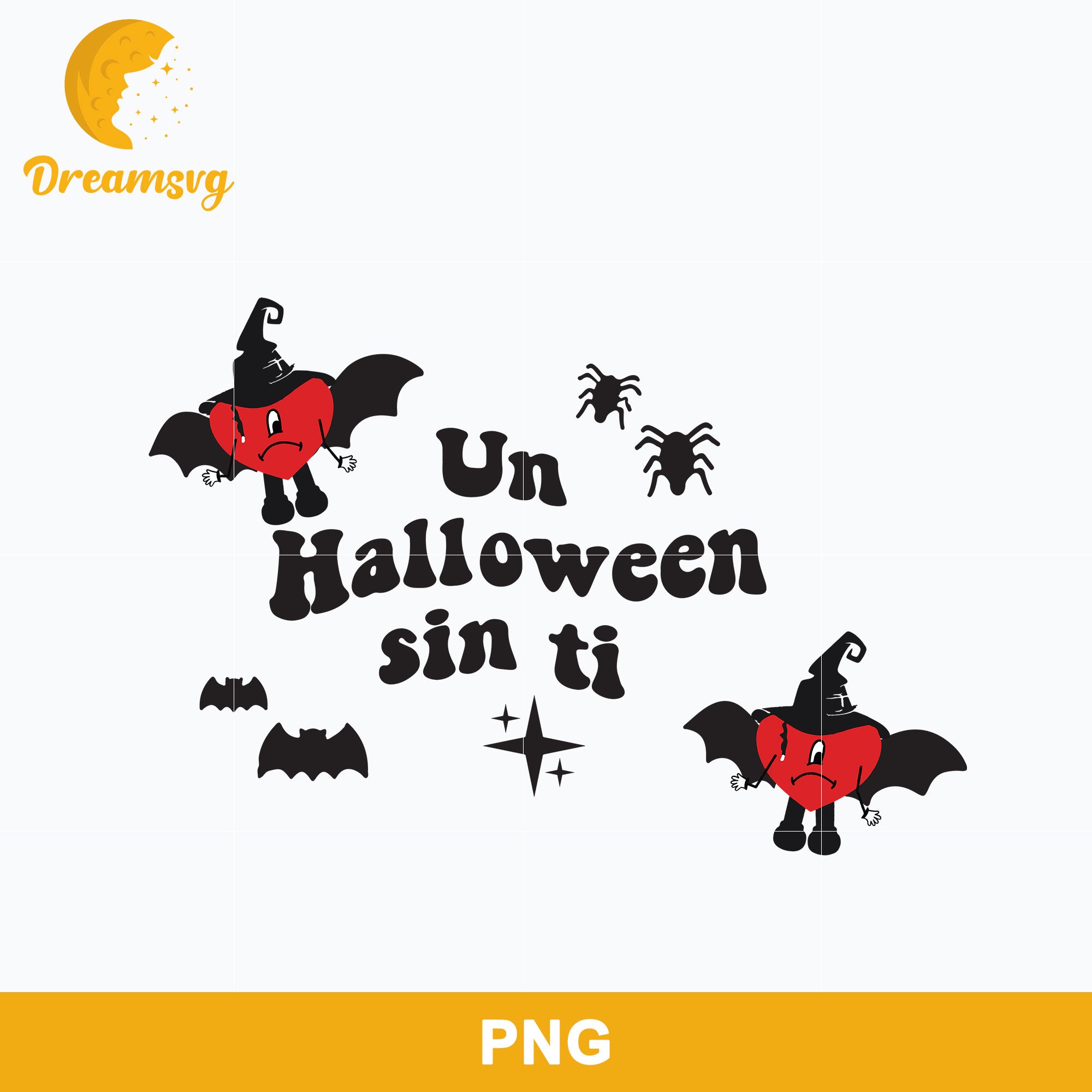 Heart Witch Bad Bunny Halloween Png, Un Halloween Sin Ti Png Digital file BHLW44