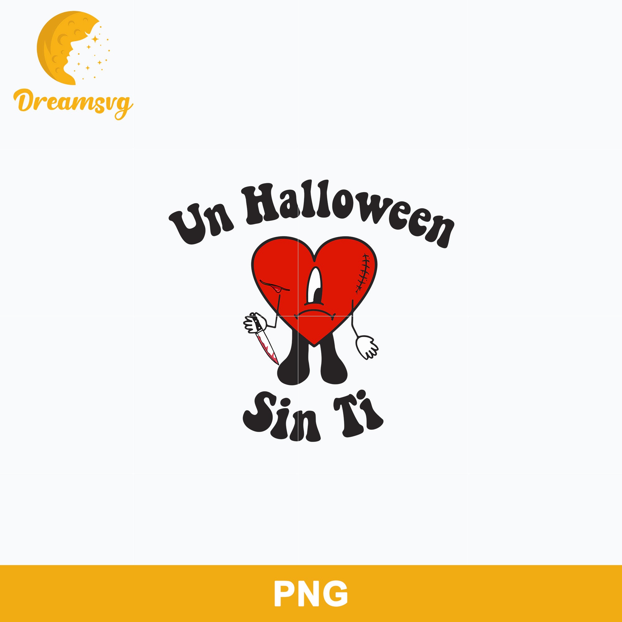 Heart Bunny Heart Halloween Png, Un Halloween Sin Ti Png Digital file BHLW60