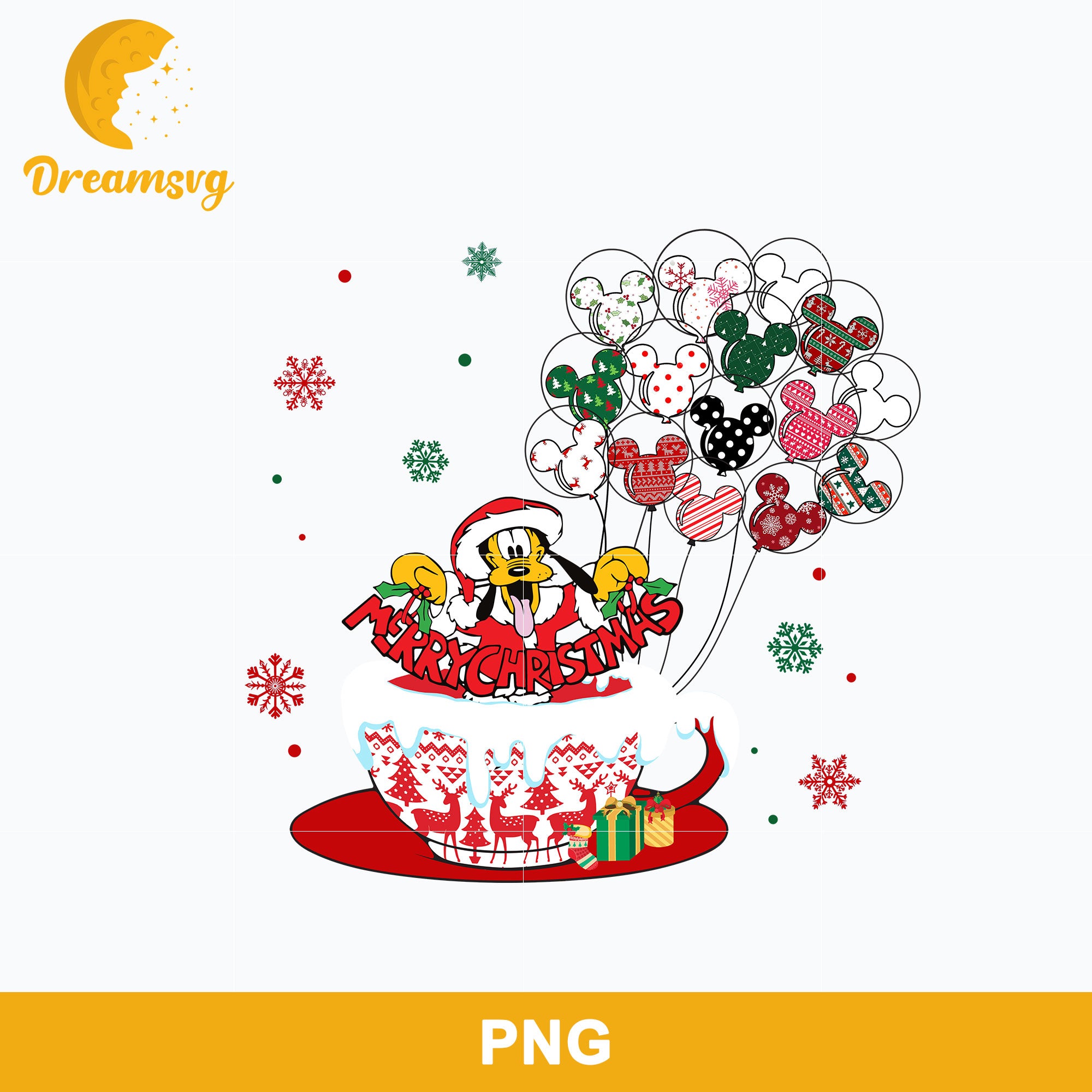 Pluto Christmas PNG, Disney Merry Christmas PNG Digital File.