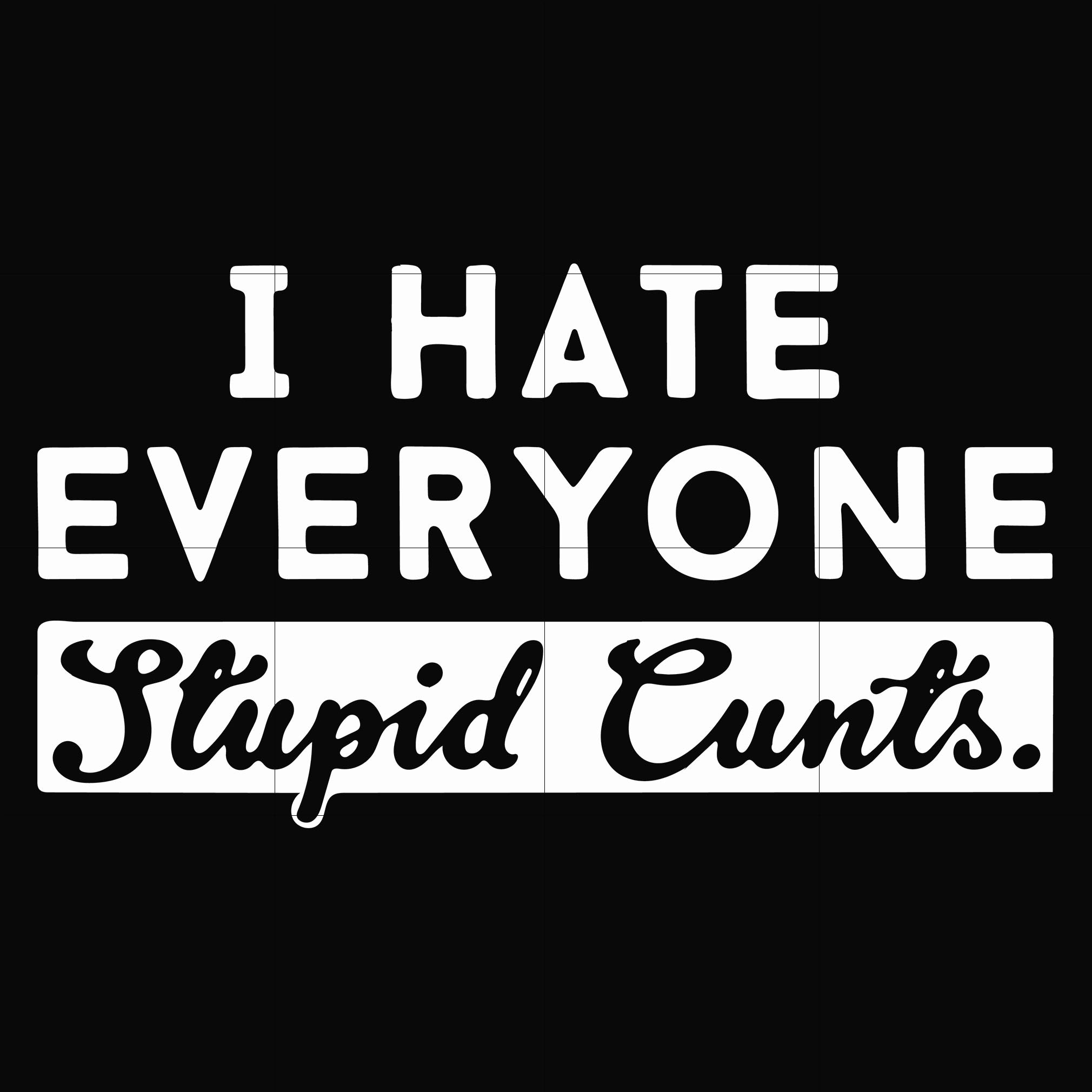 i hate everyone stupid cunts svg, png, dxf, eps digital file TD94