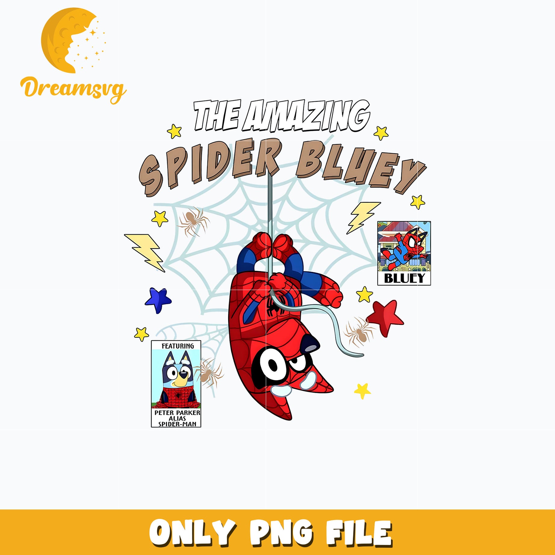 The amazing spider bluey cartoon png