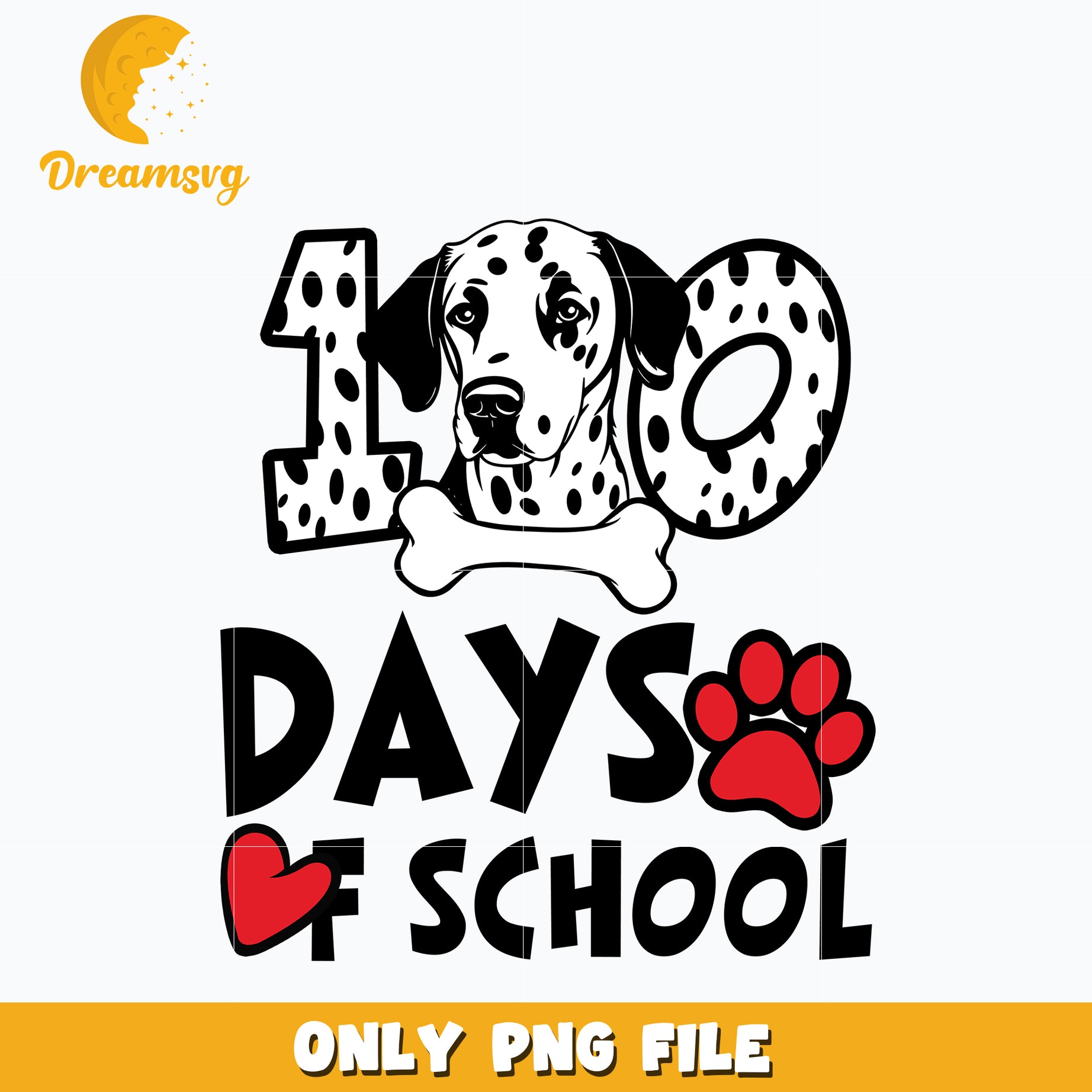100 Days Of School Dalmatian Dog Png