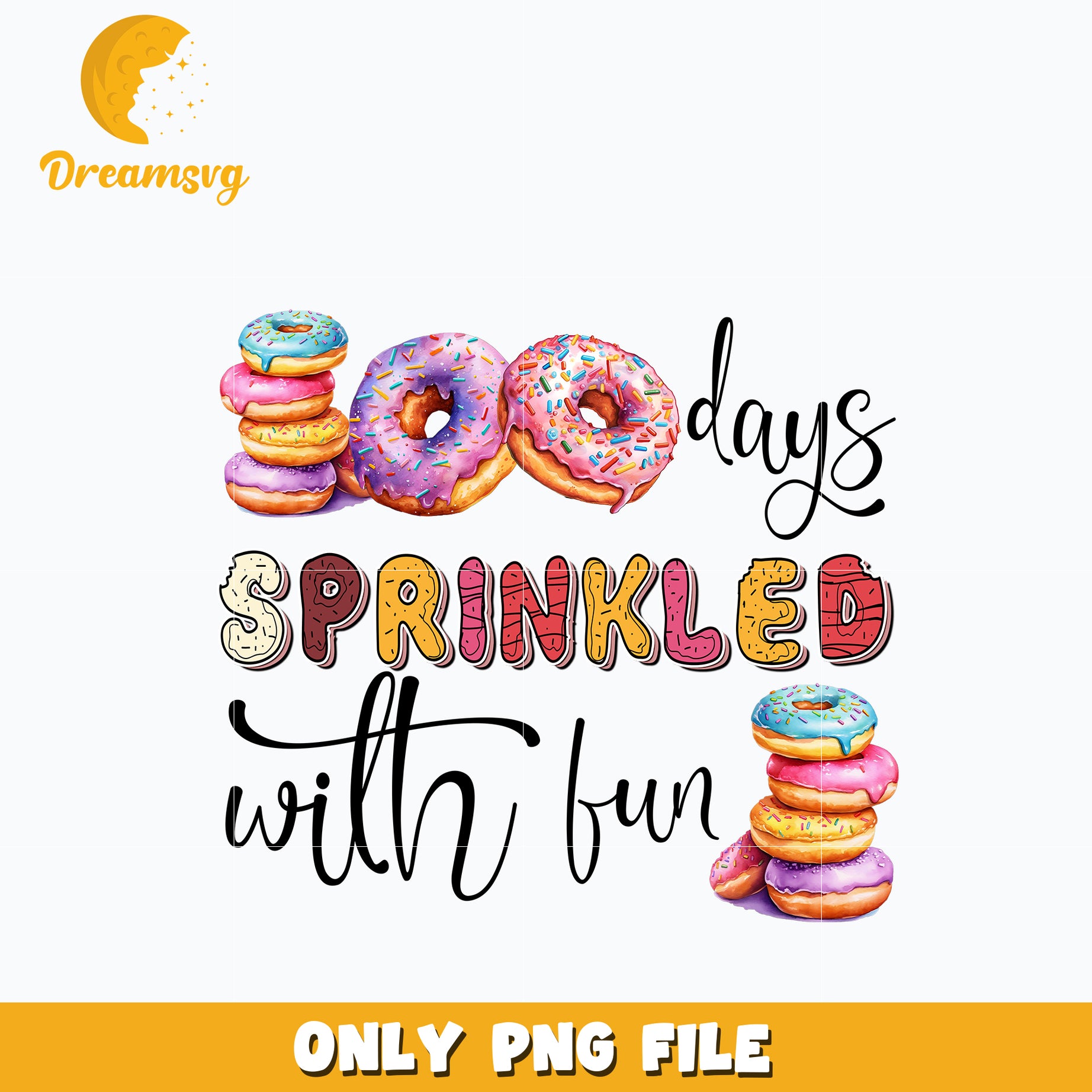 100 days sprinkled with bun Png