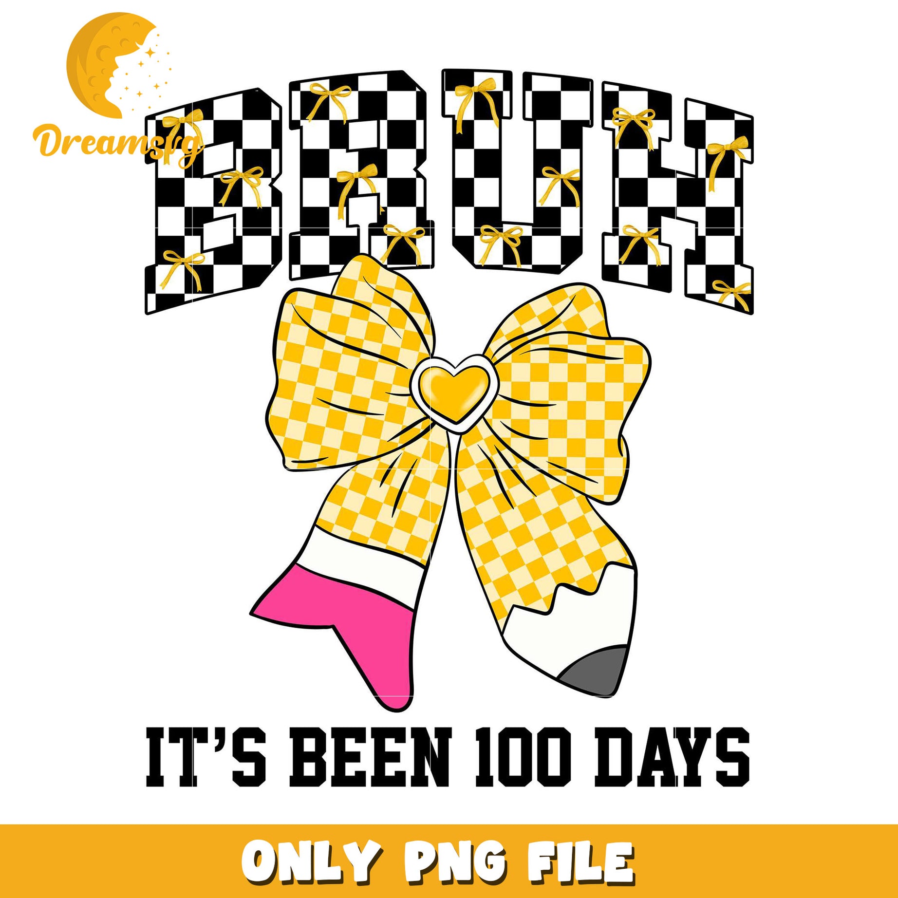 100 Days Bow PNG Sublimation Design