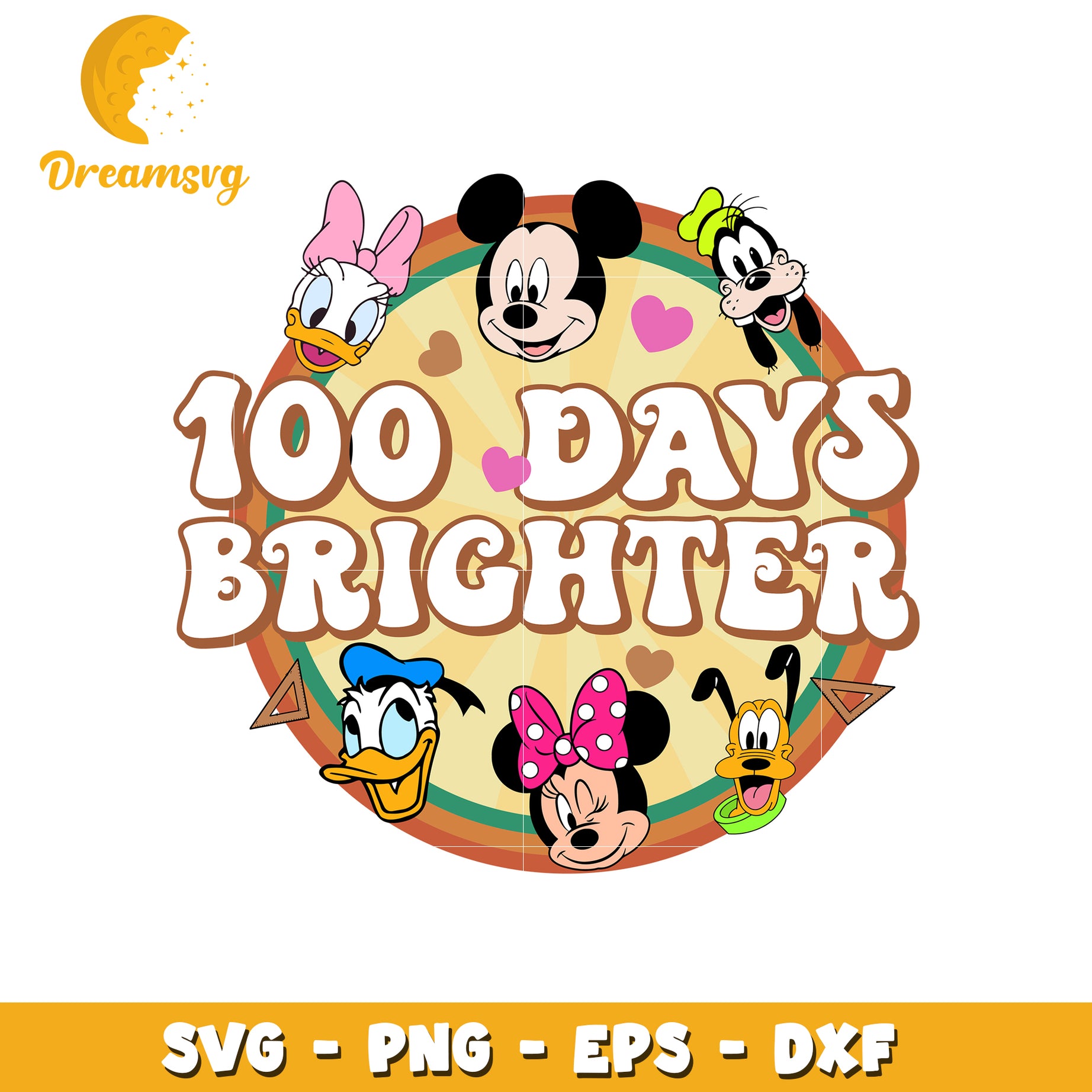 100 Days Brighter Disney SVG Cut File