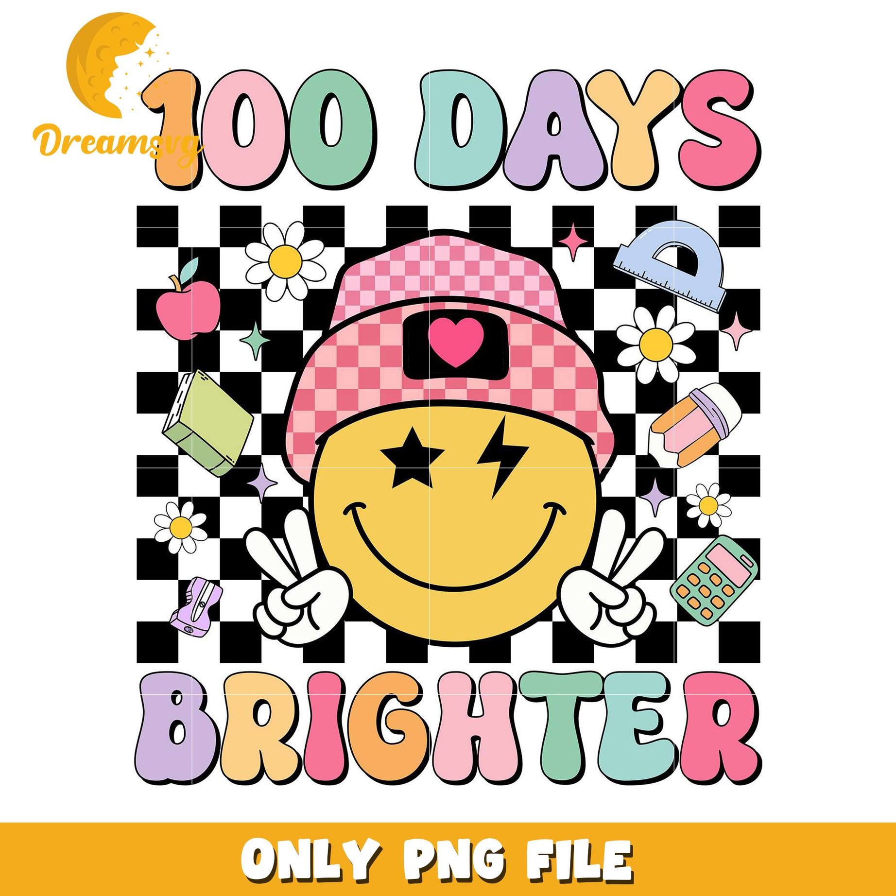 100 Days Brighter PNG Smiley