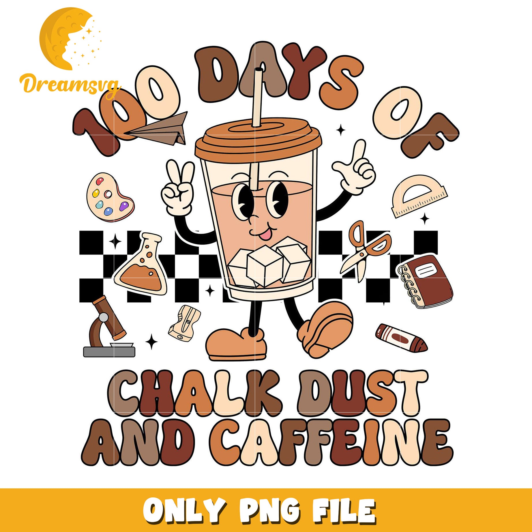 100 Days Chalk Dust Caffeine PNG