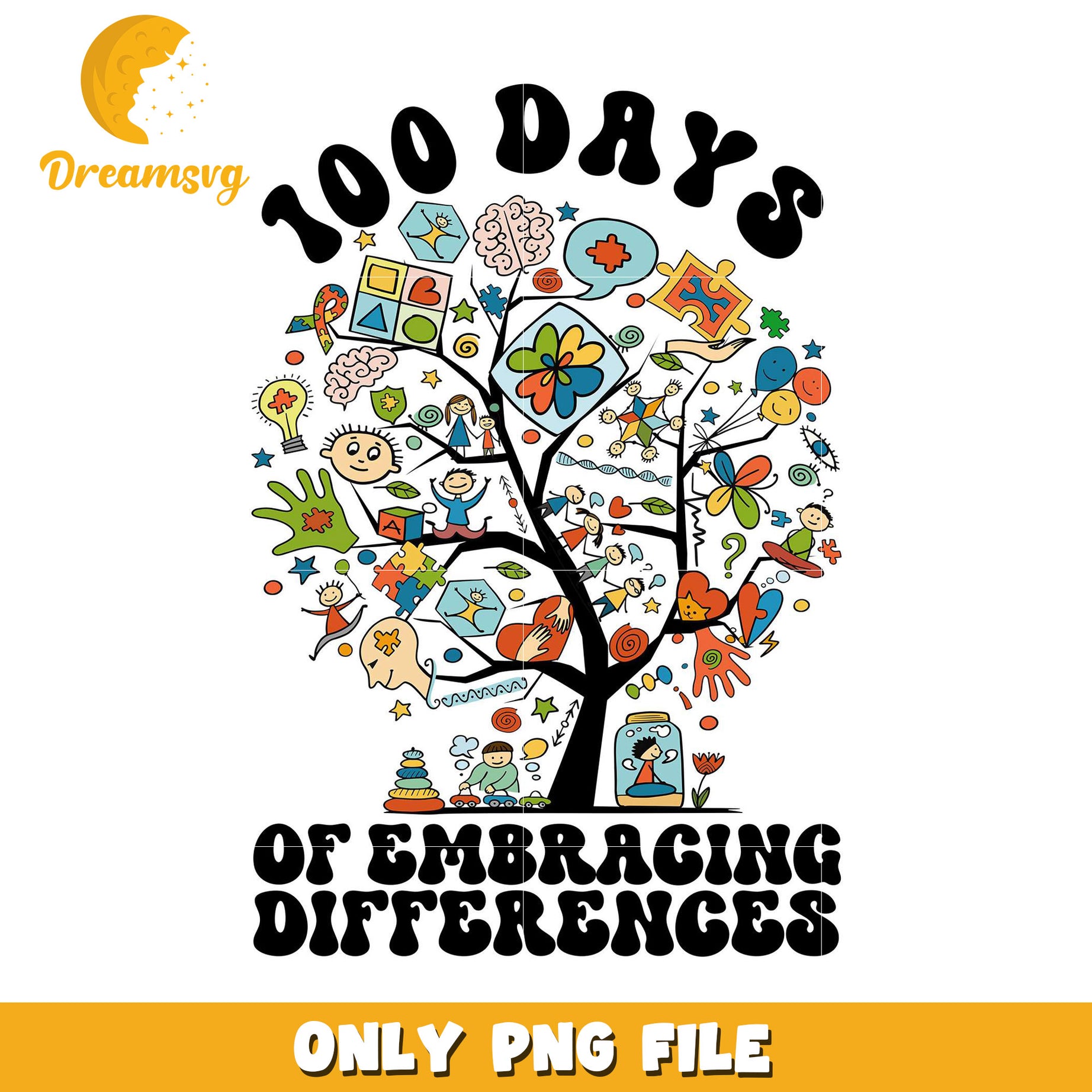 100 Days Embracing Differences PNG