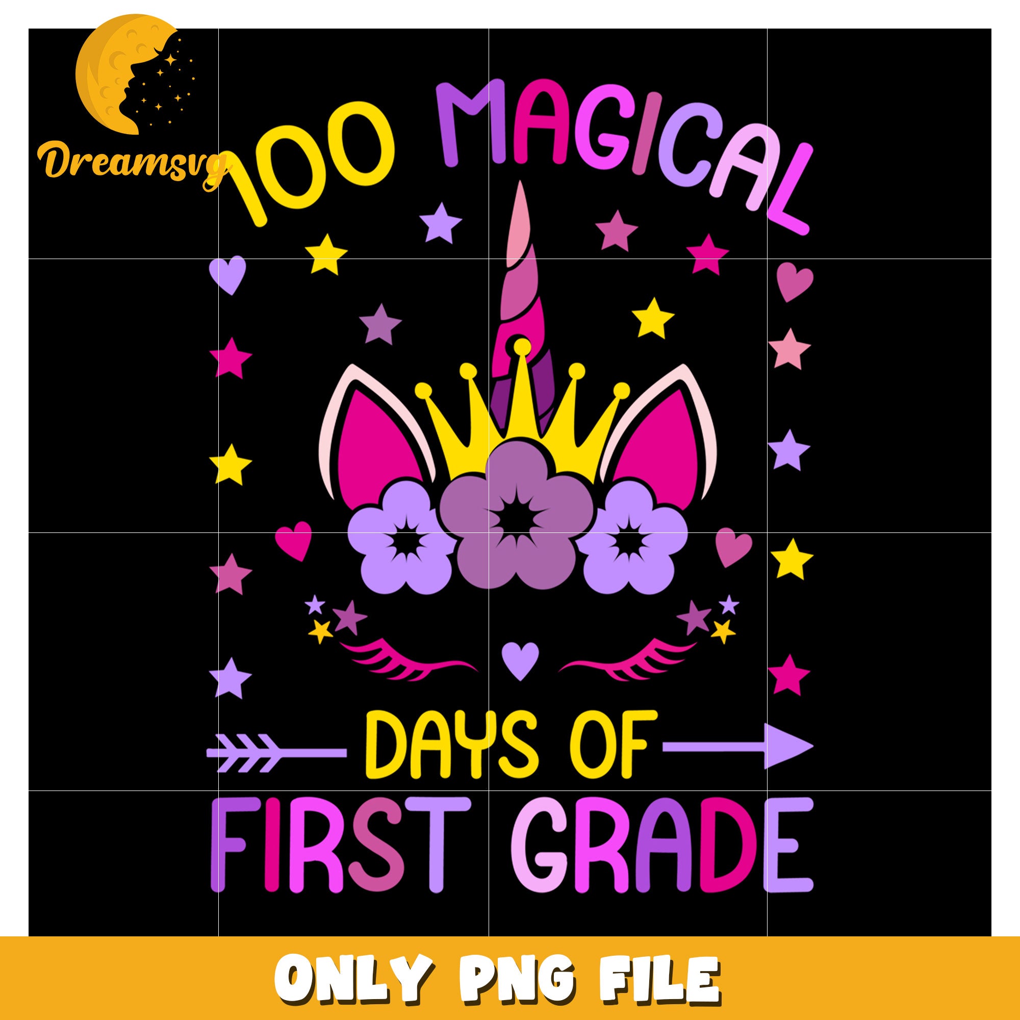 100 Days First Grade Unicorn PNG