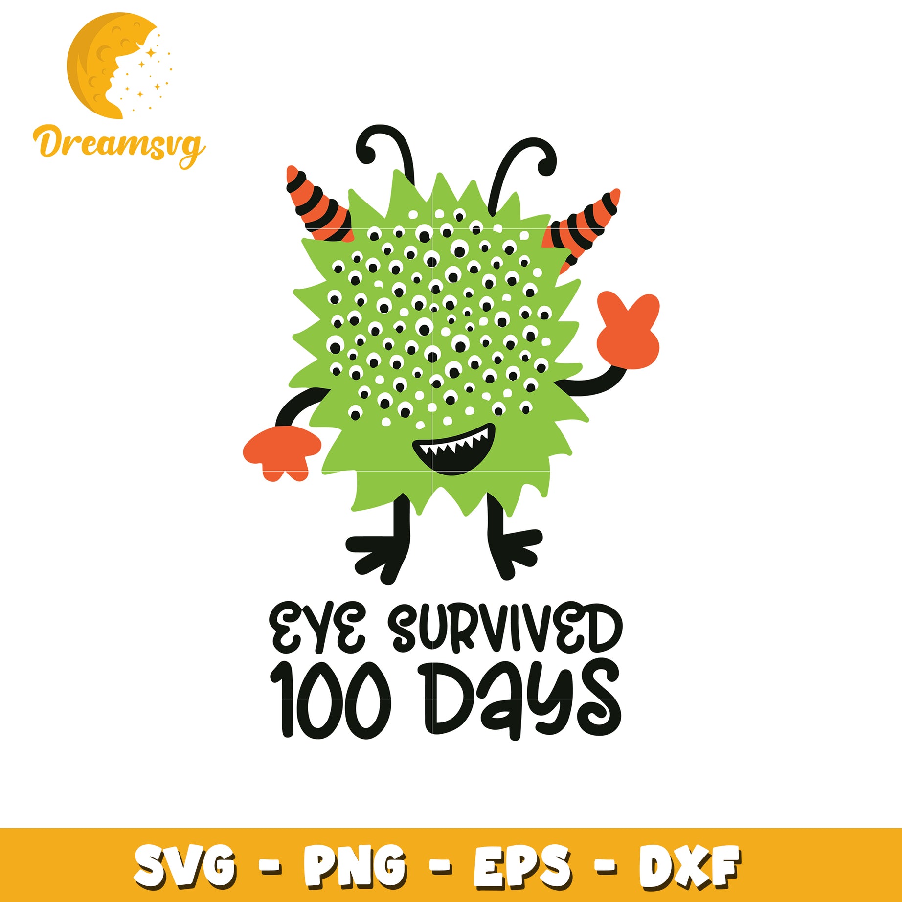 100 Days Monster SVG Cut File