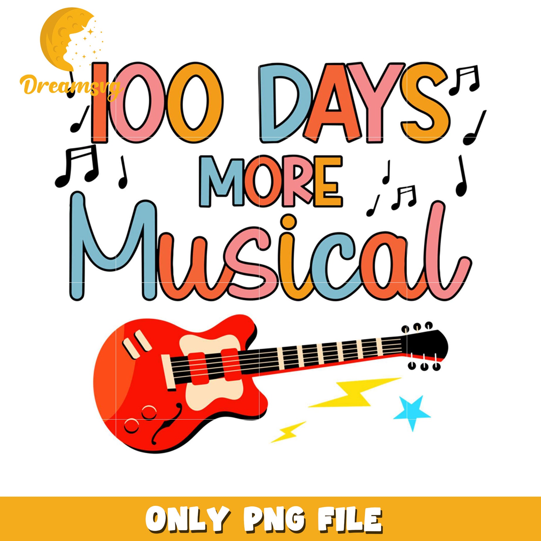 100 Days More Musical Fun Design in PNG Format