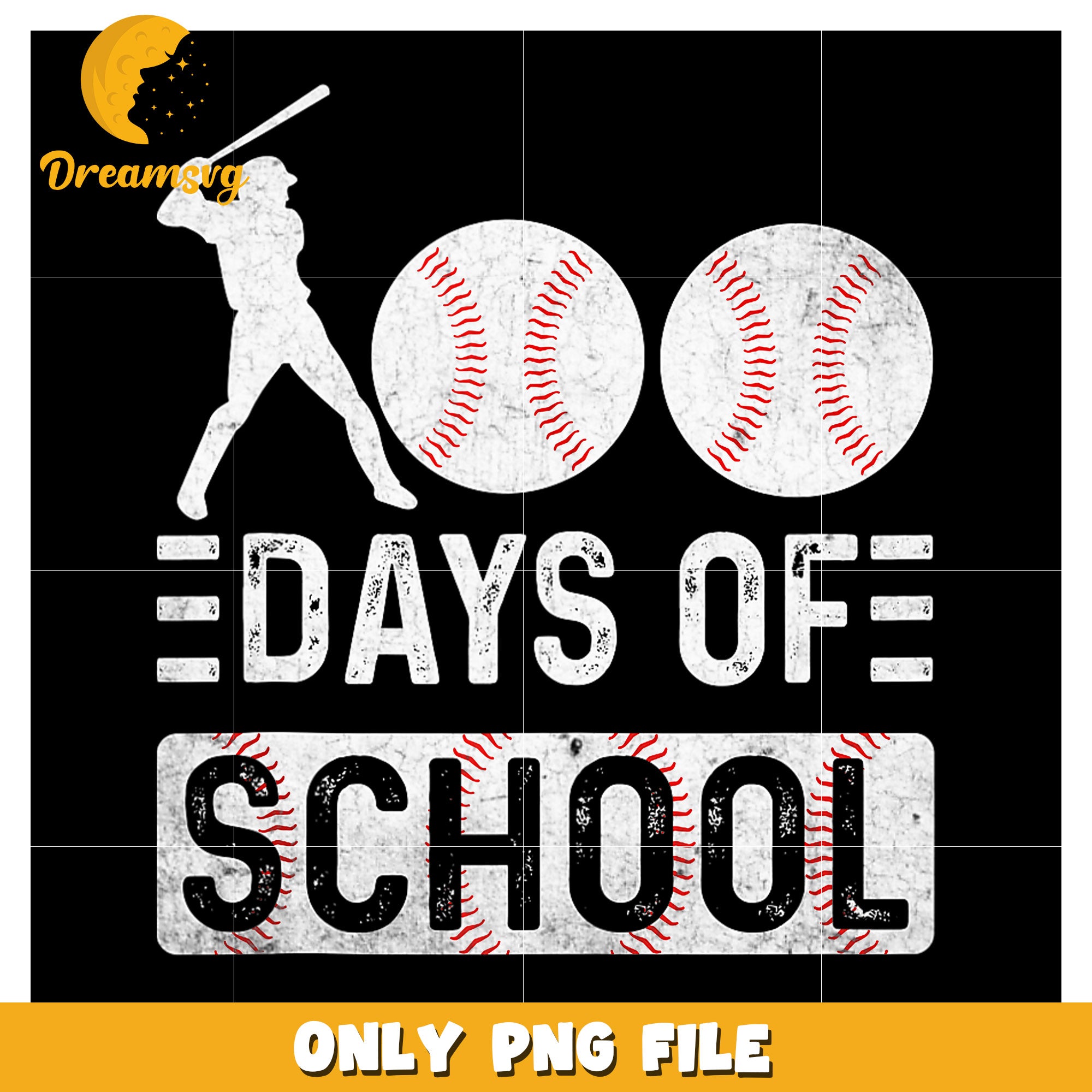 School Baseball Vector 100 Days Of School Baseball PNG – DreamSVG Store