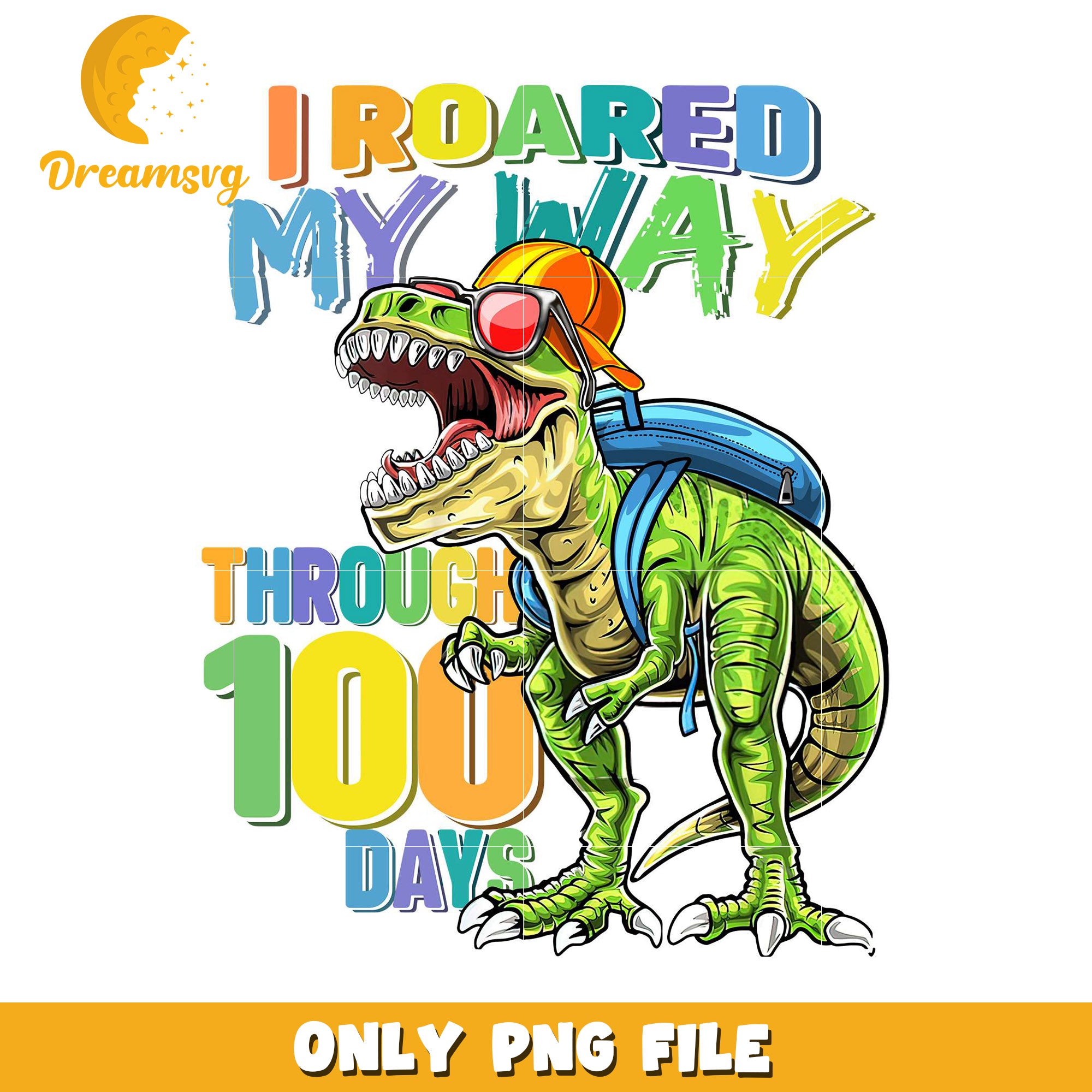 100 Days Of School Dinosaur PNG