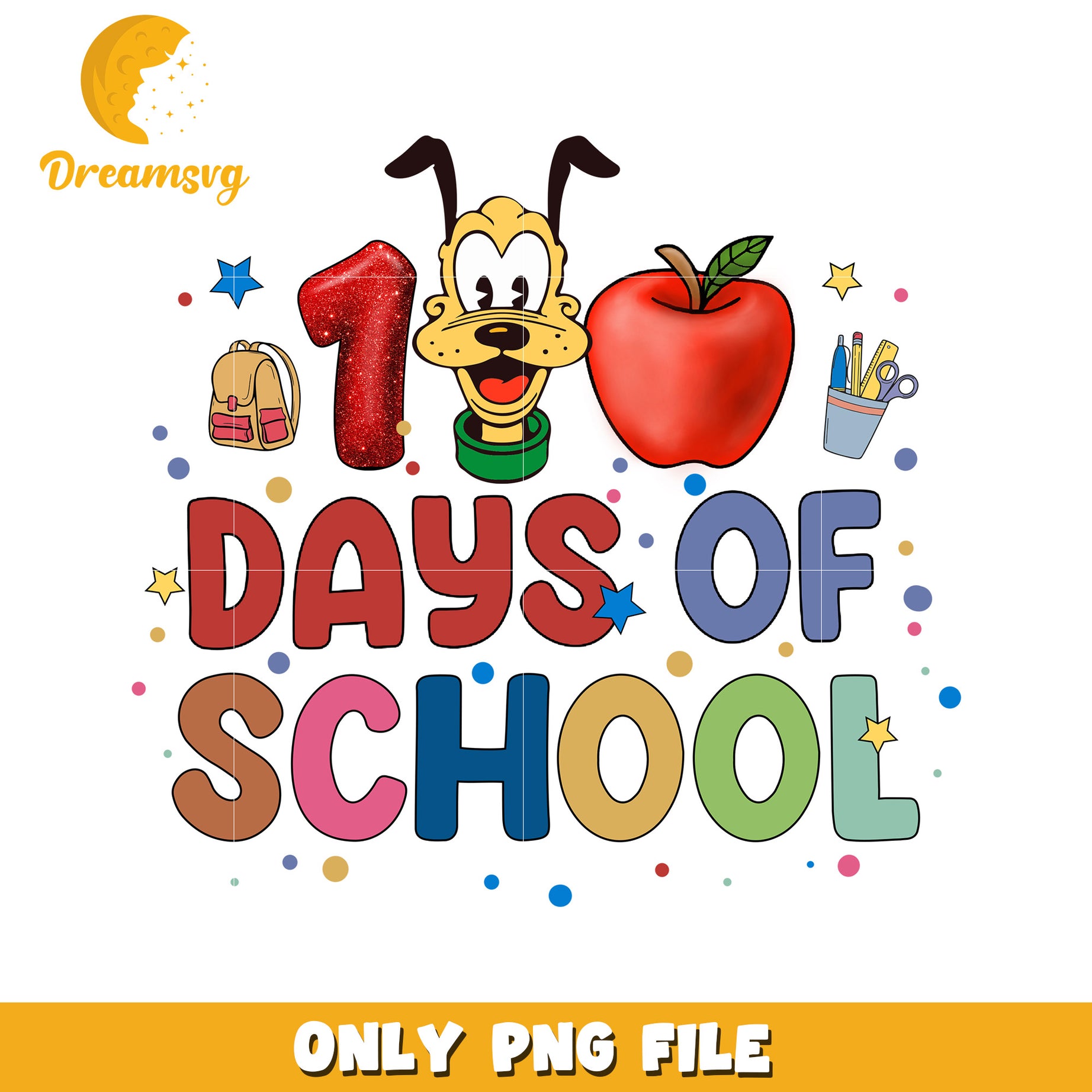 100 Days Of School PNG Pluto