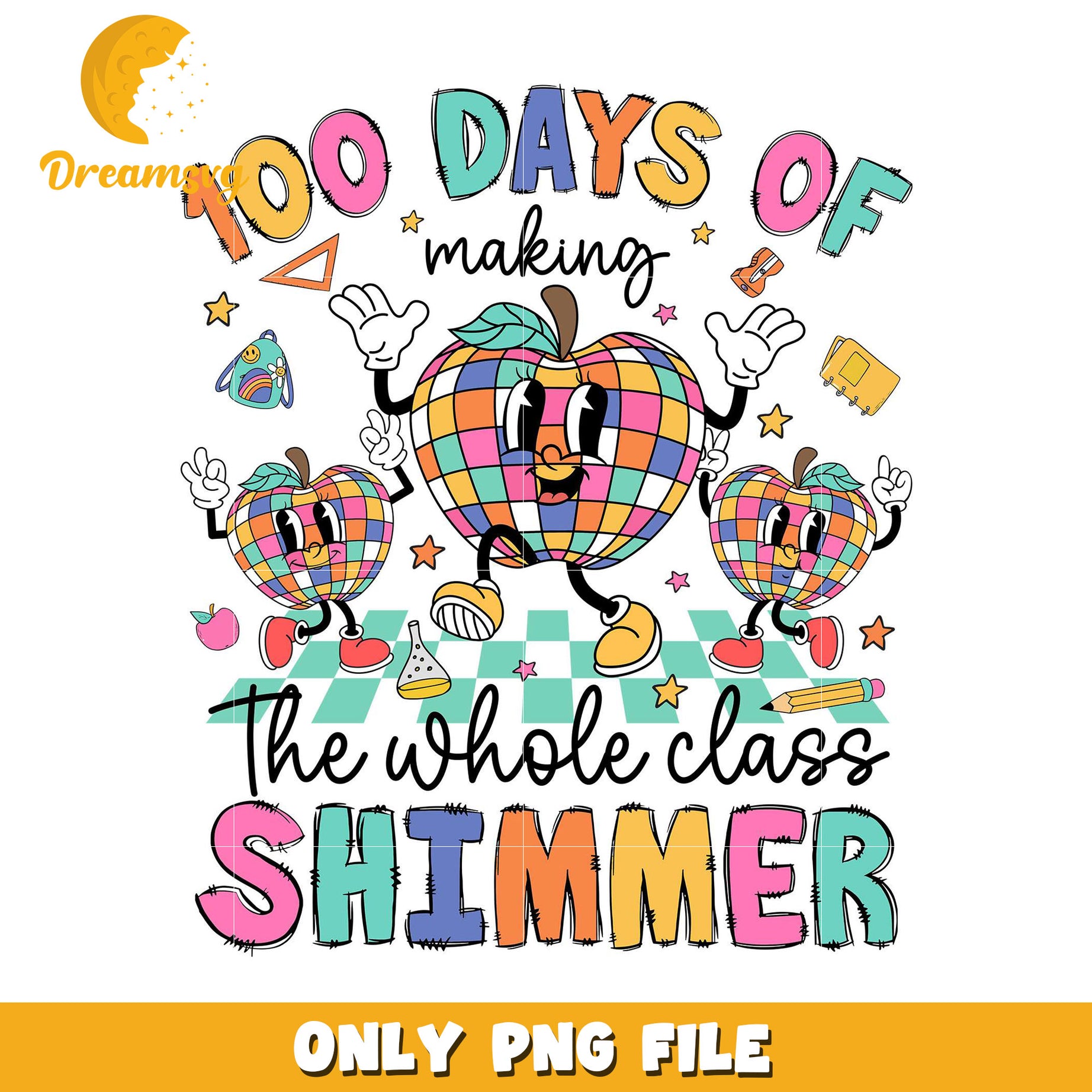 100 Days Of School Shimmer PNG