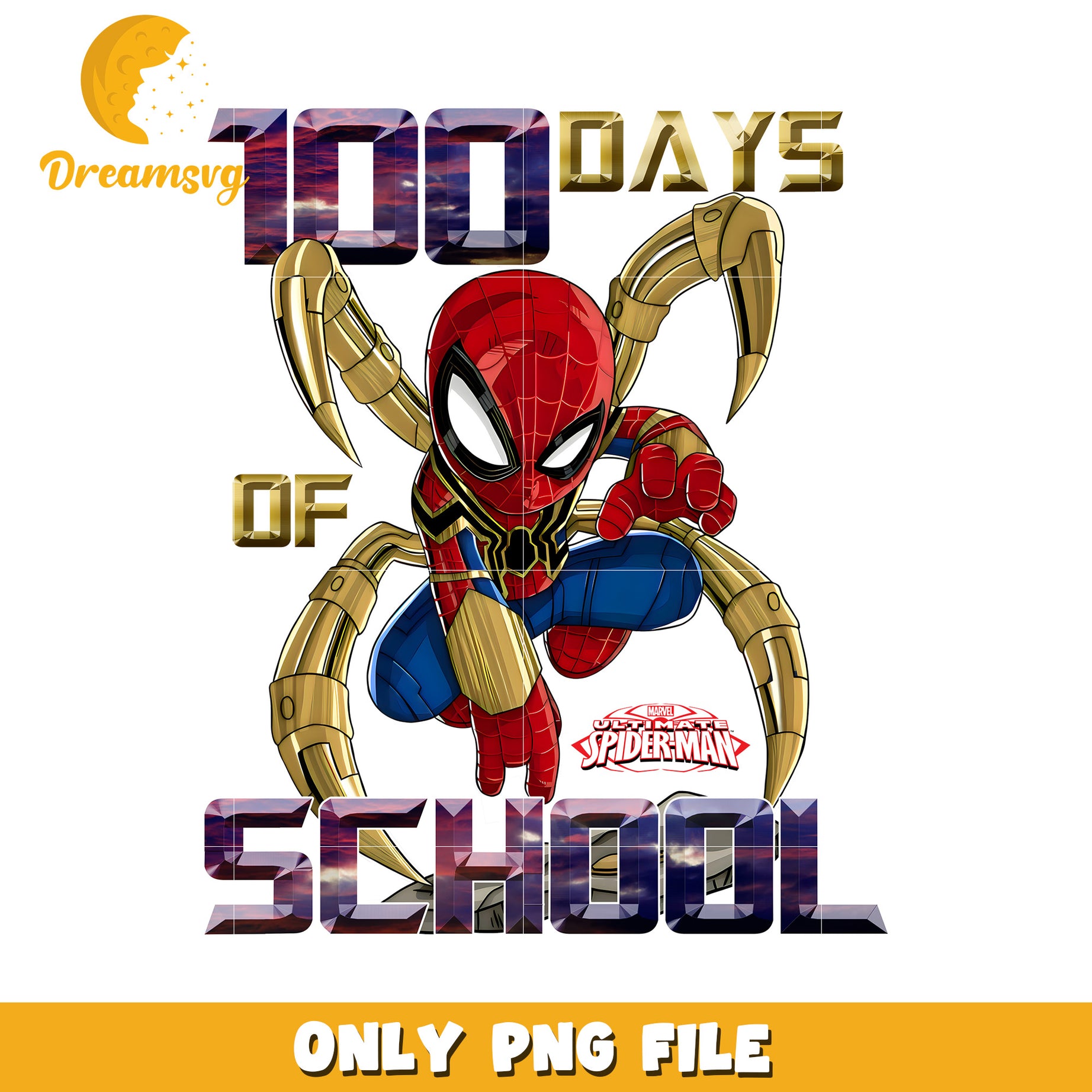 100 Days Of School SpiderMan PNG