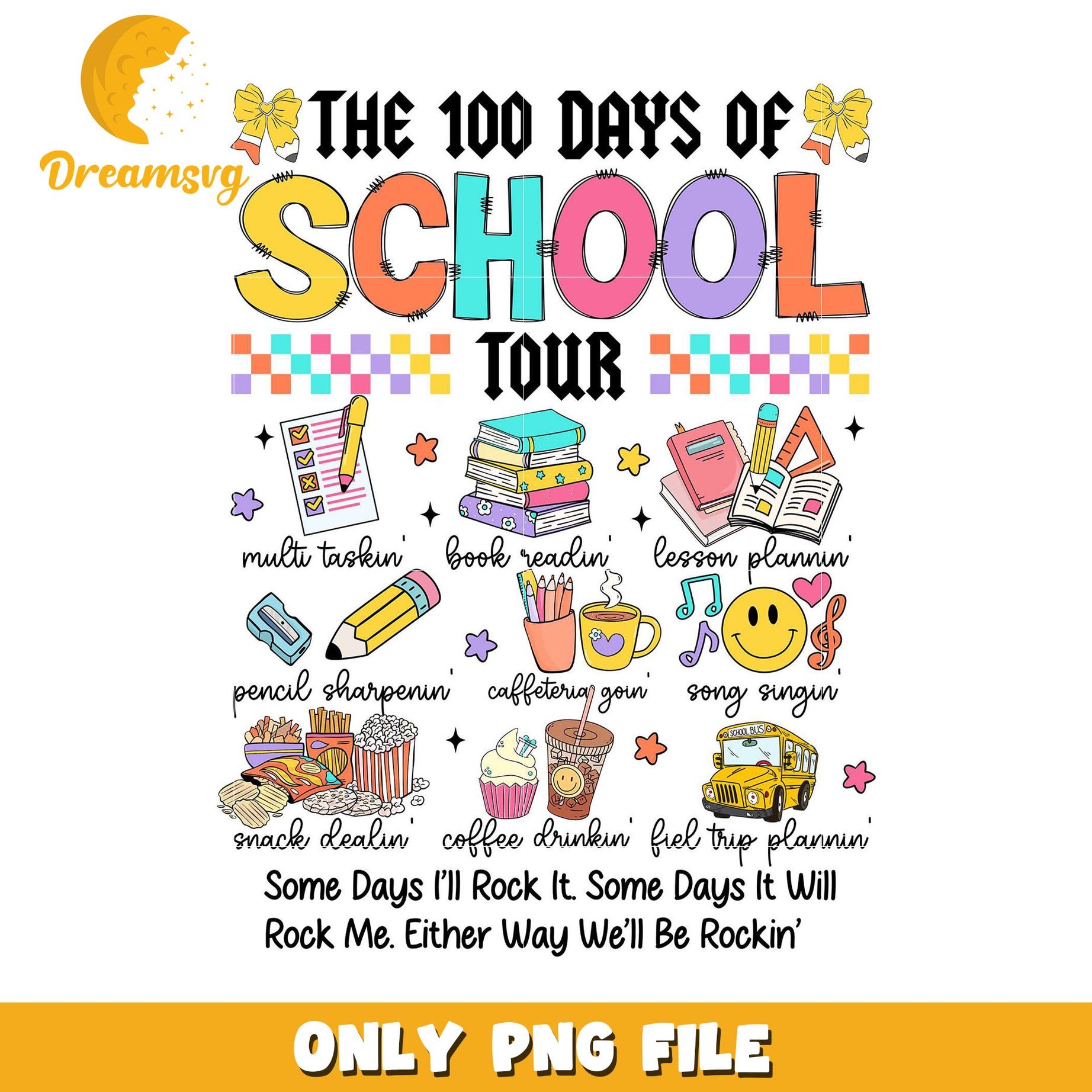 100 Days Of School Tour PNG