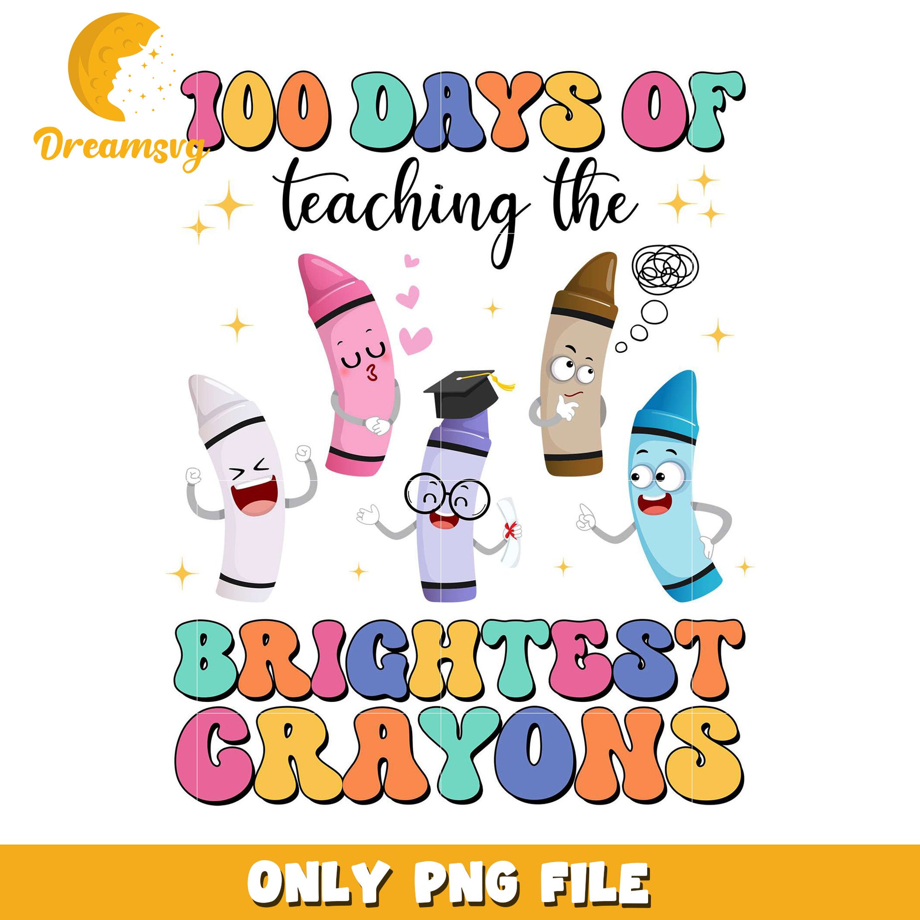 100 Days Of Teaching Crayons PNG