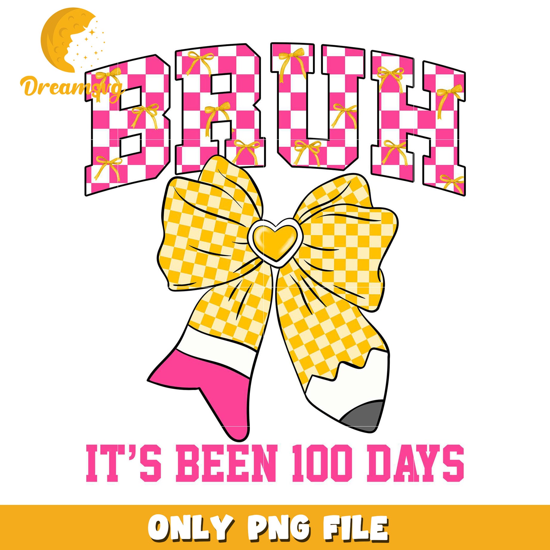 100 Days PNG Bruh Bow Clipart