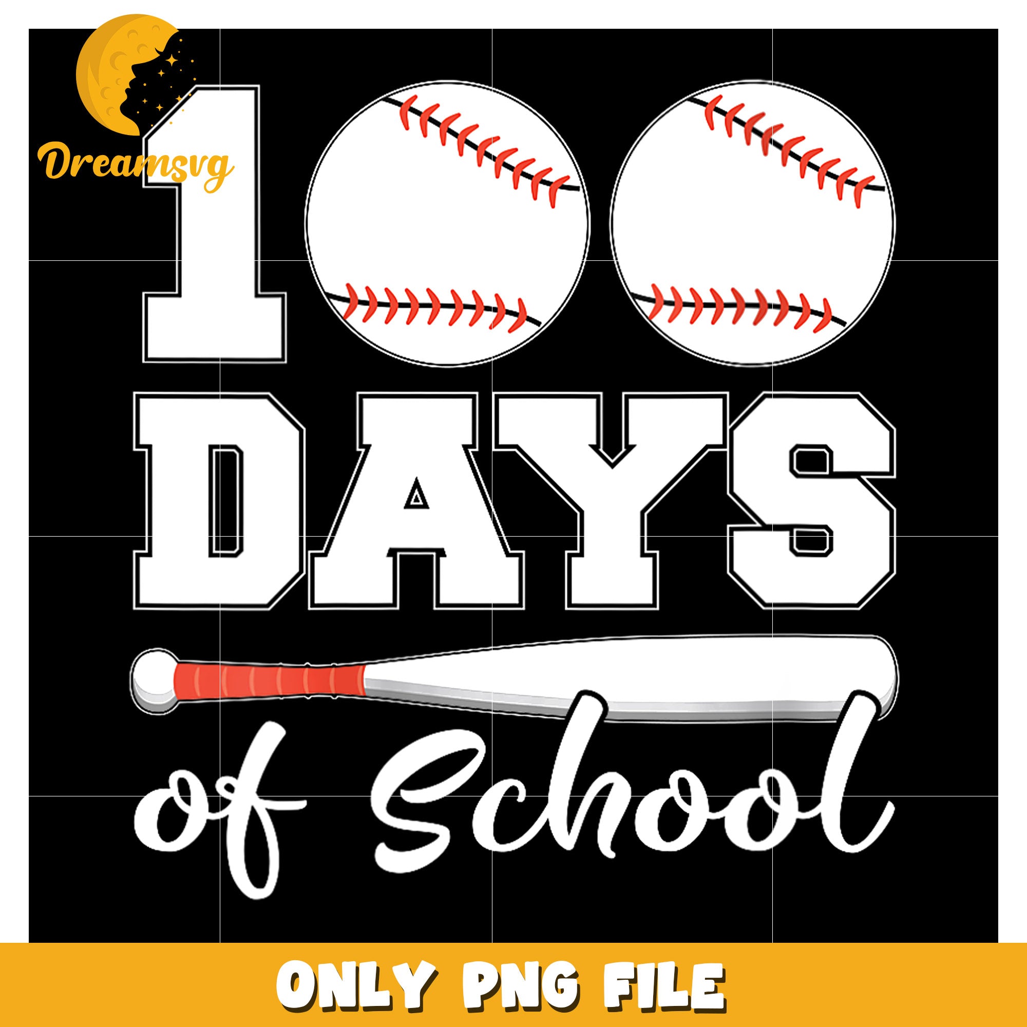 100 Days School Baseball PNG