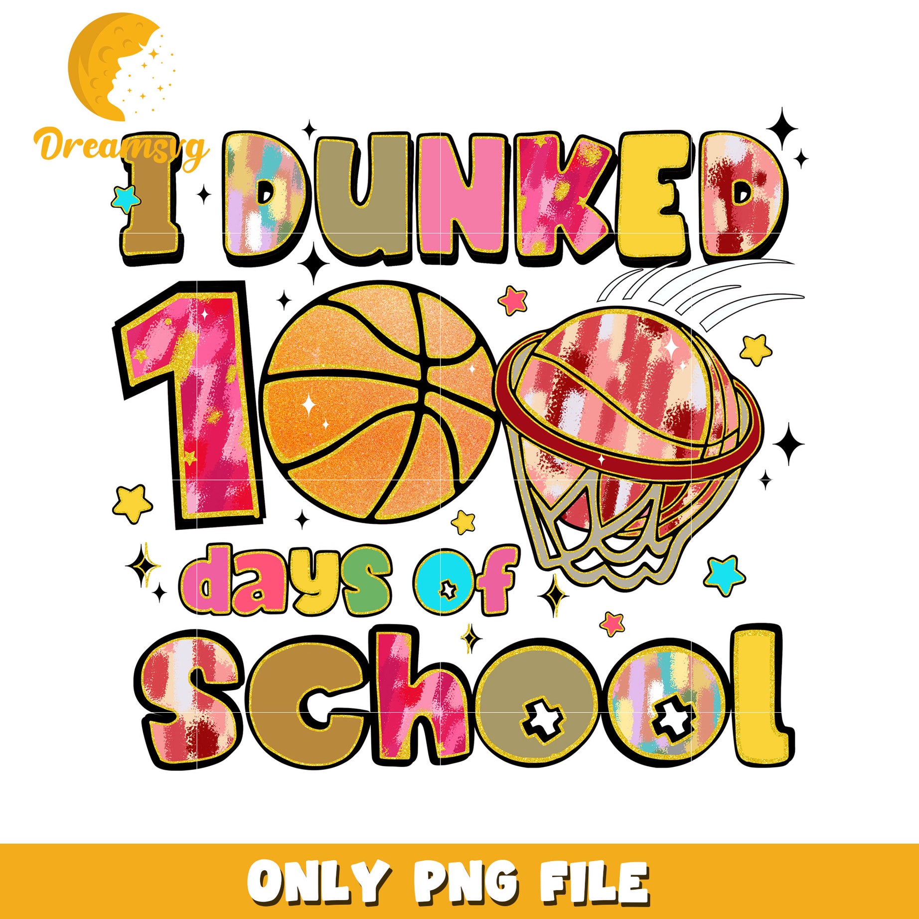 100 Days School Basketball PNG