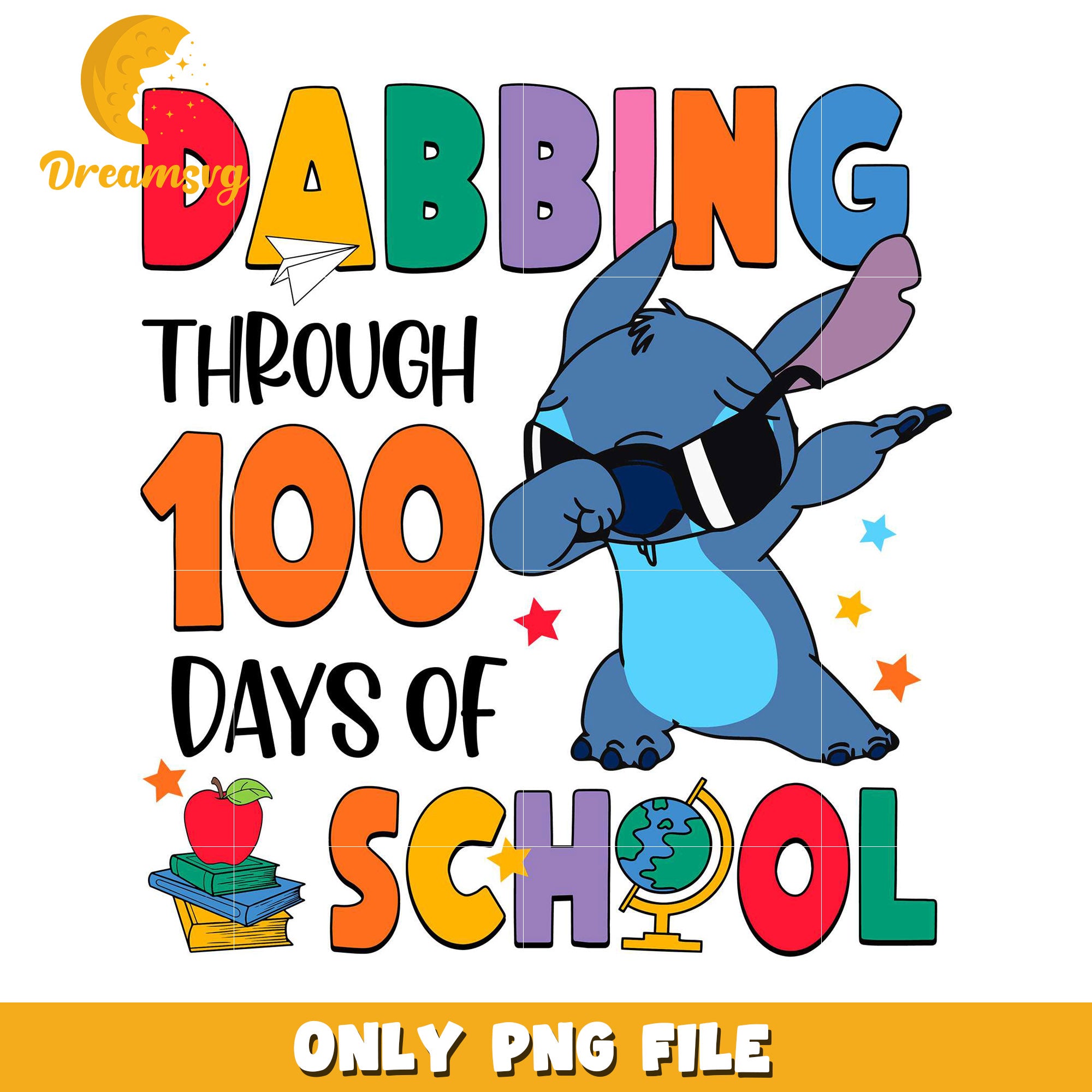 100 Days School Dabbing Stitch PNG