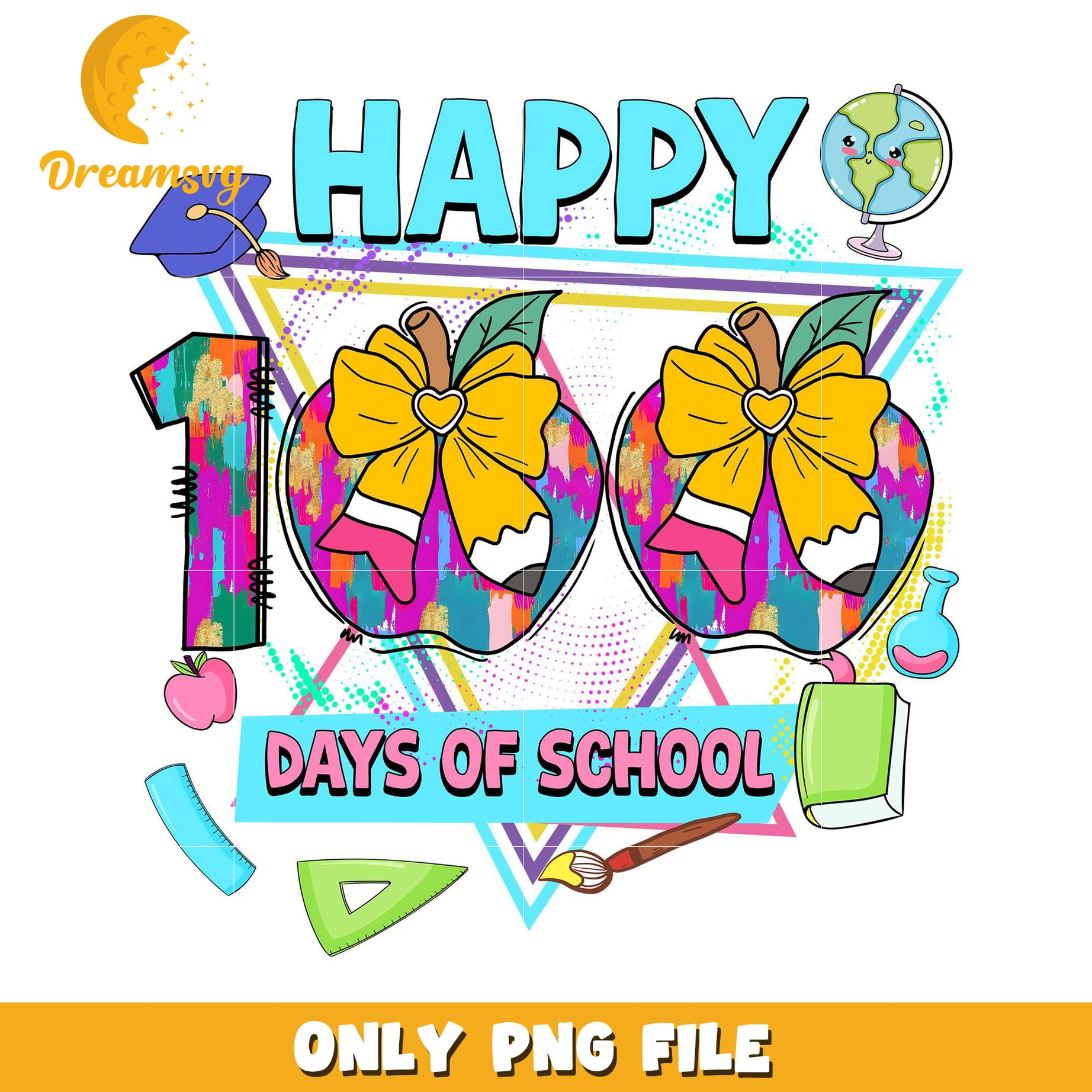 100 Days School PNG Graphic
