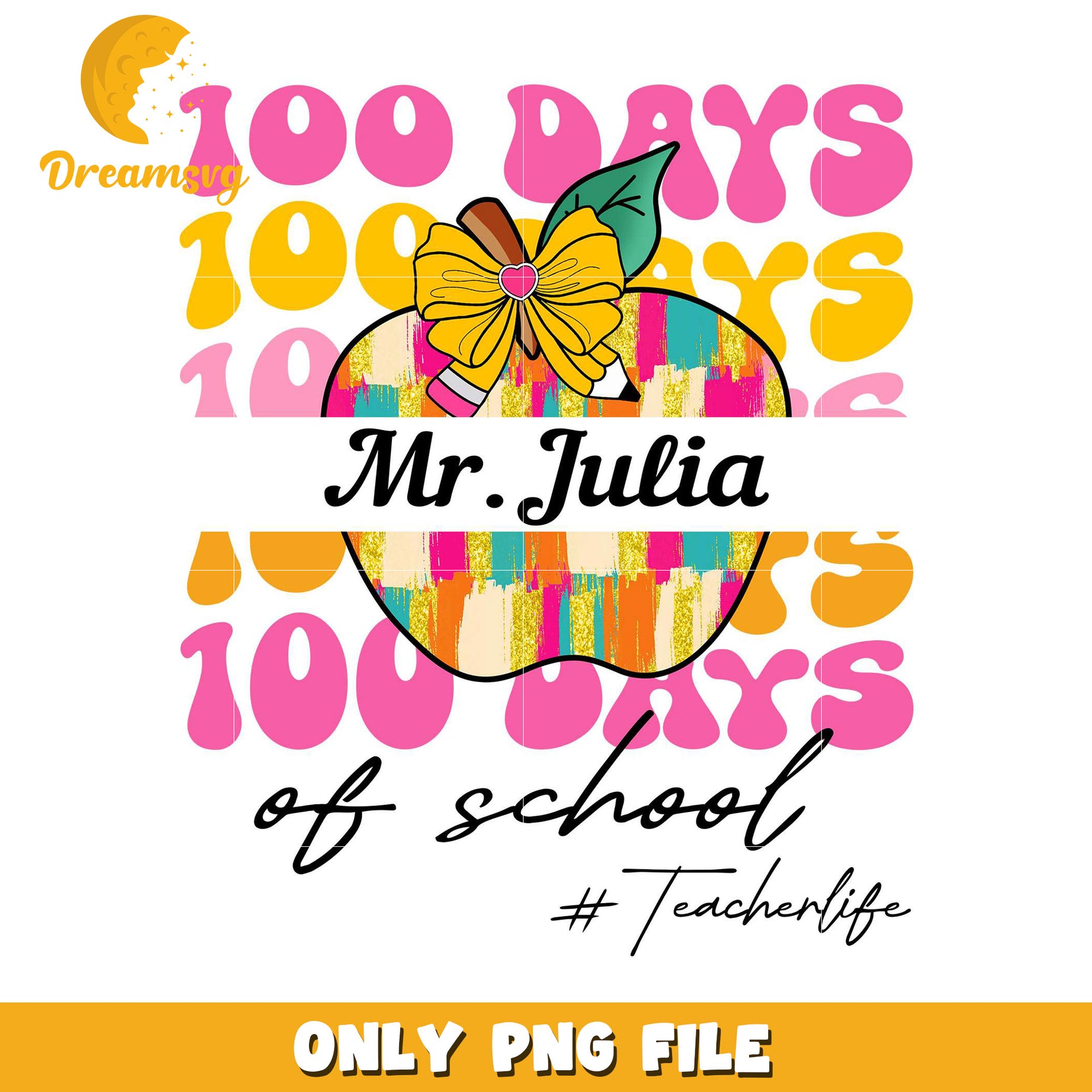 100 Days School PNG Teacher Apple