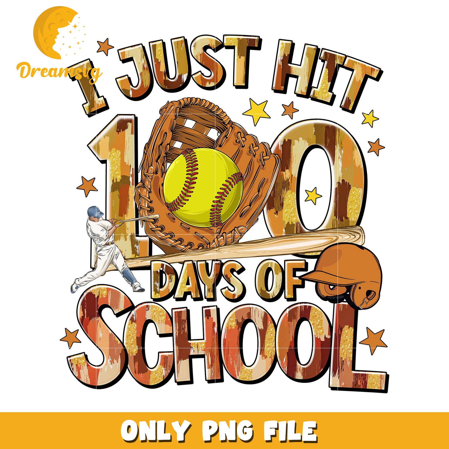 100 Days School Softball PNG