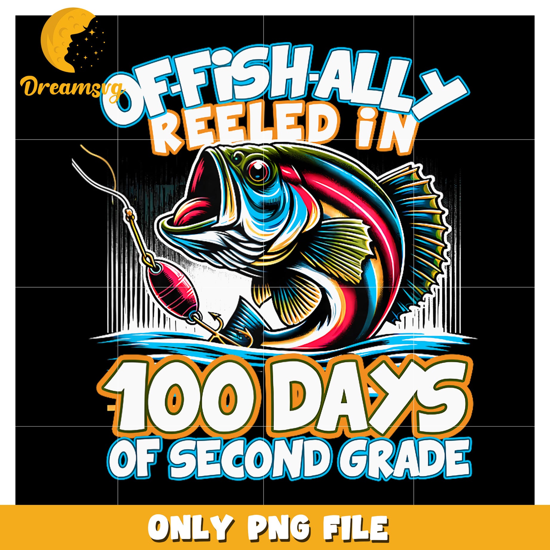 100 Days Second Grade Fishing PNG