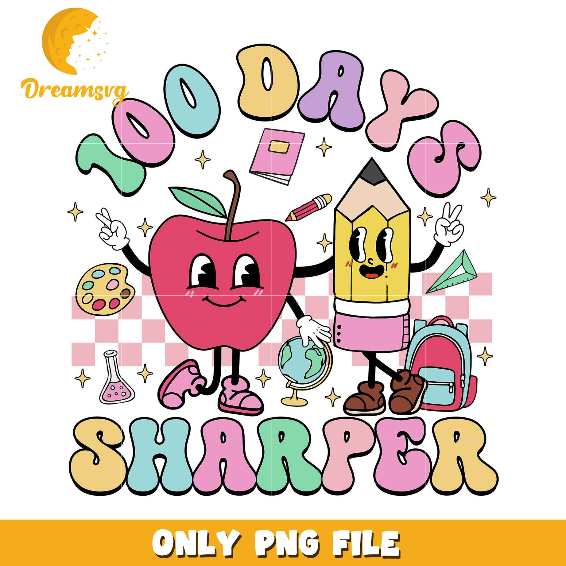 100 Days Sharper PNG Apple Pencil Design