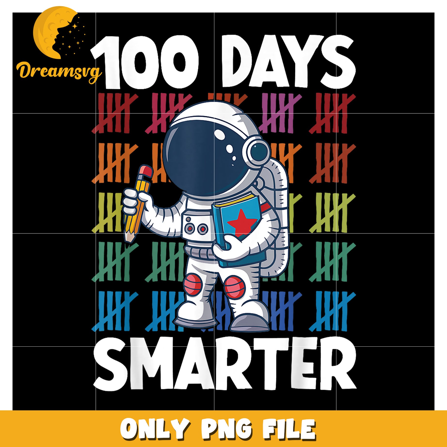 100 Days Smarter Astronaut PNG