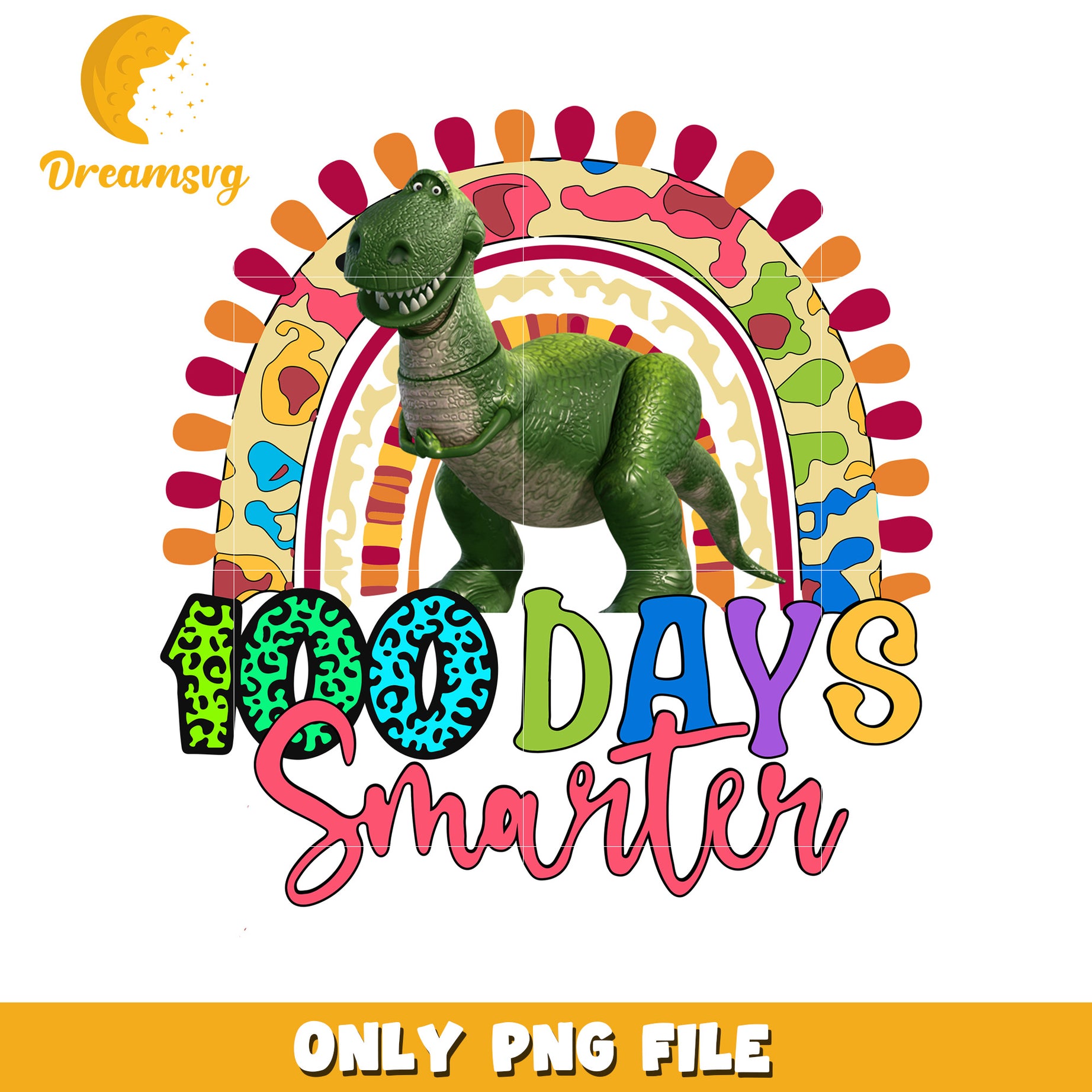 100 Days Smarter Rex PNG