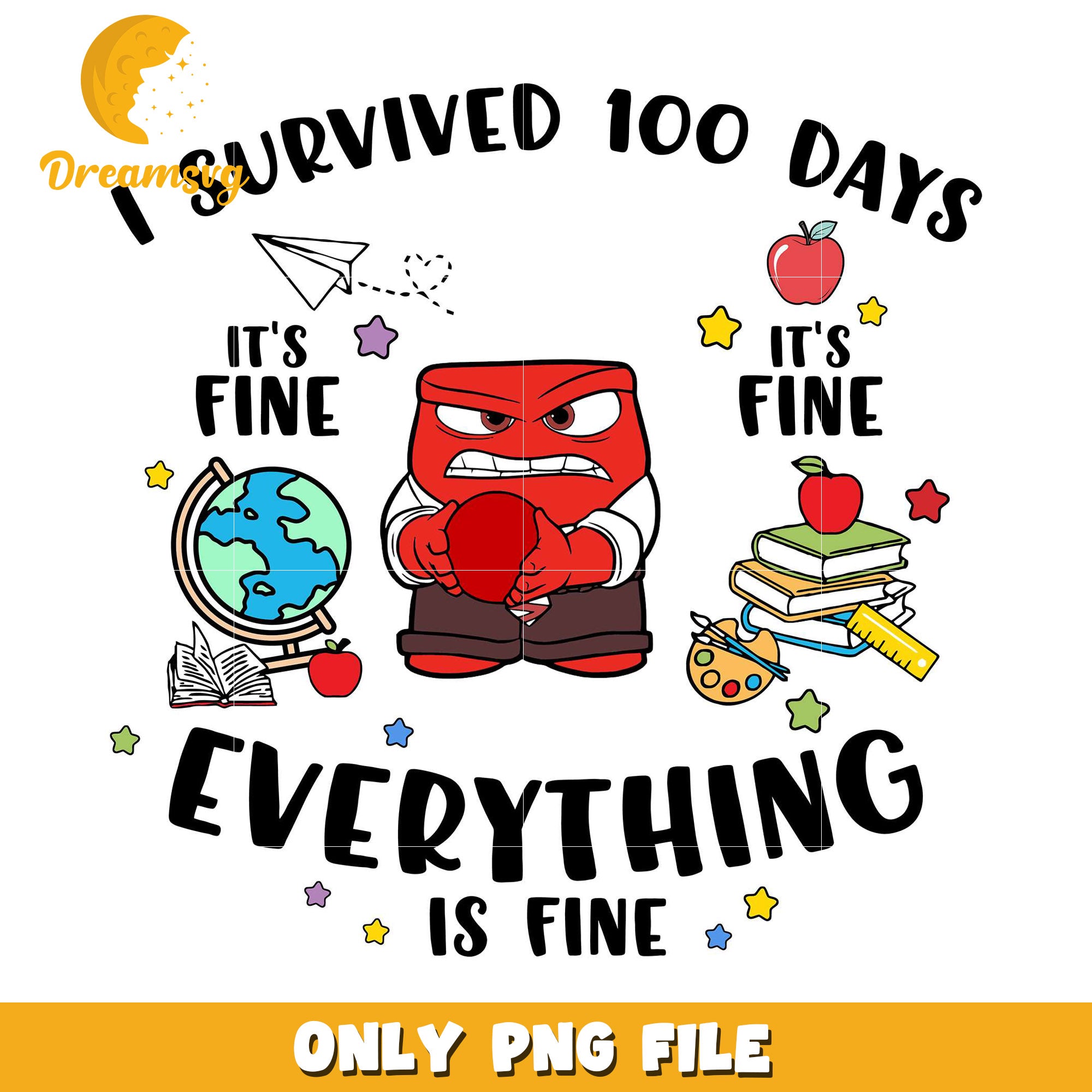 100 Days Survived PNG Design