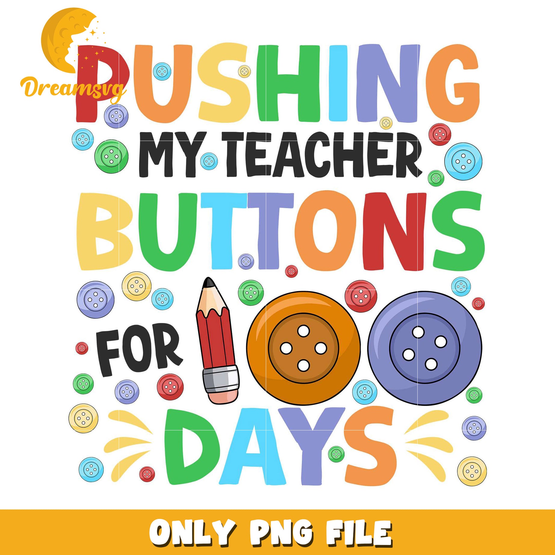 100 Days Teacher Buttons PNG