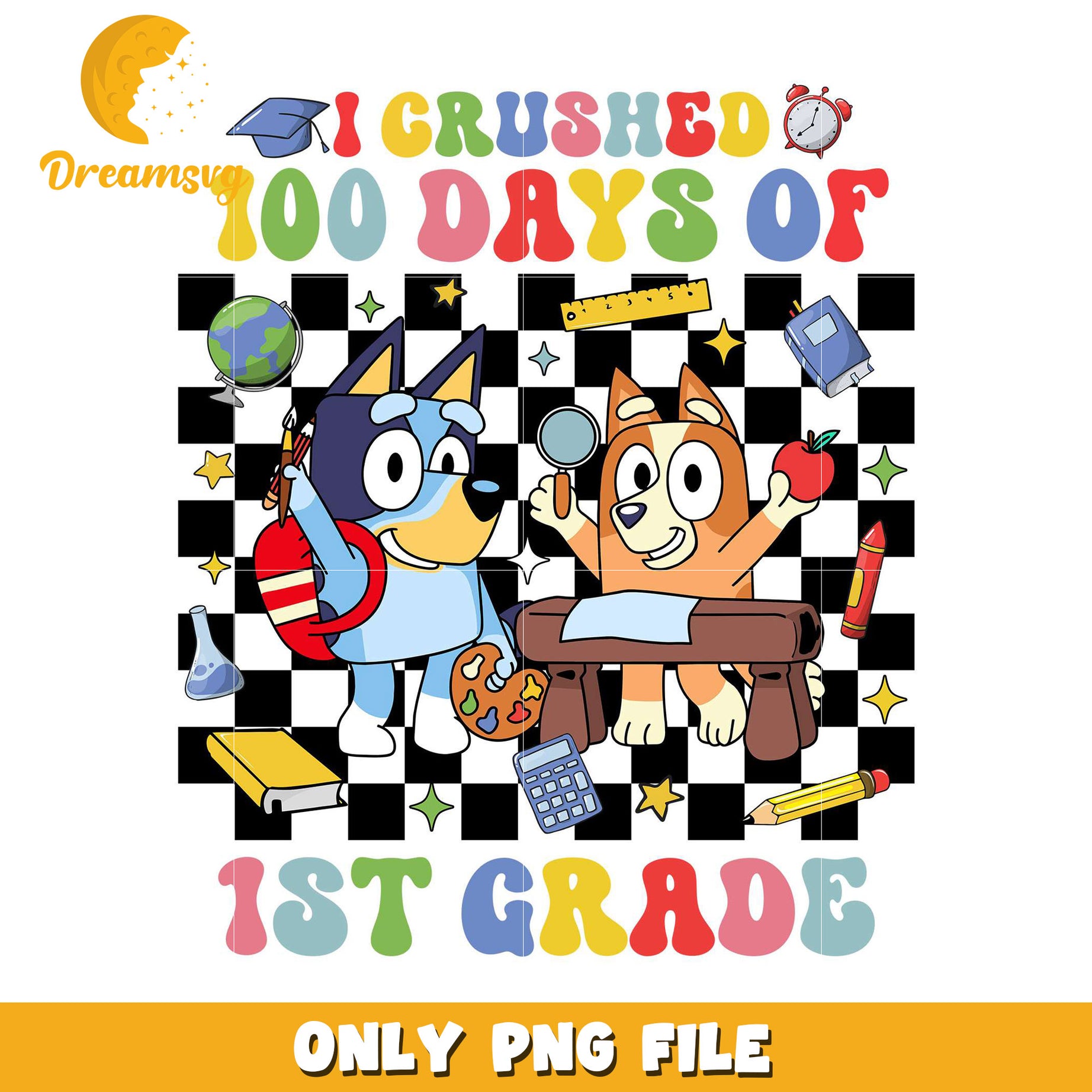 100 Days of 1st Grade PNG Dog Design