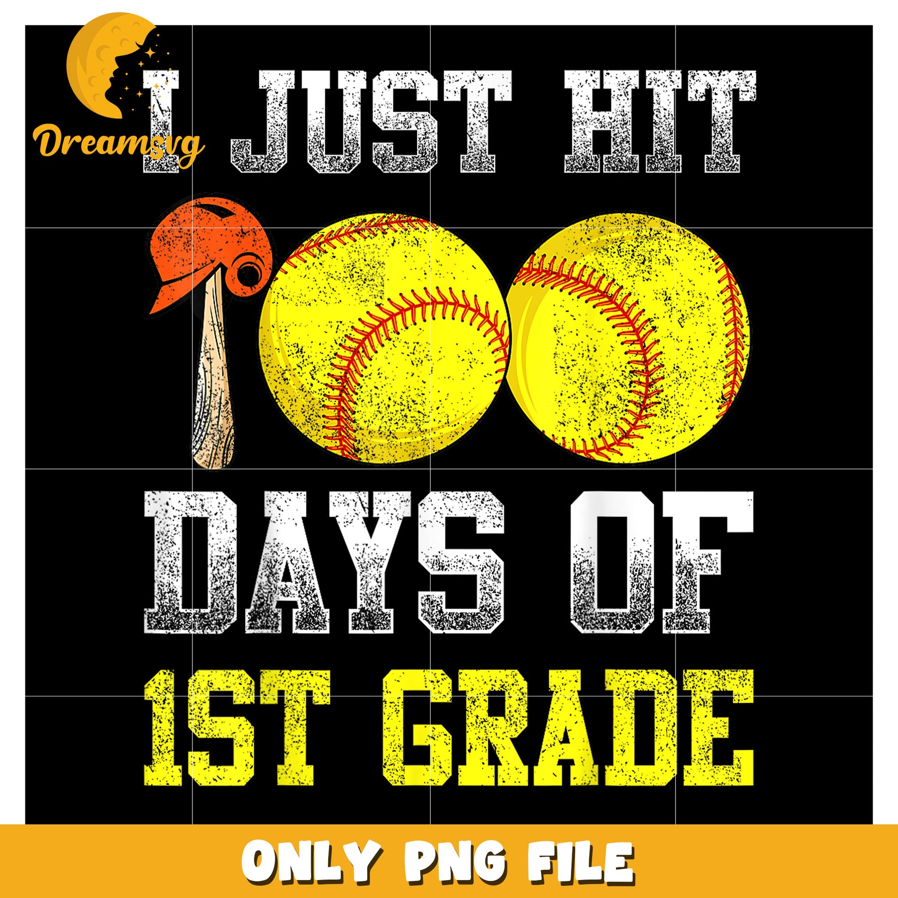 100 Days of 1st Grade Softball PNG