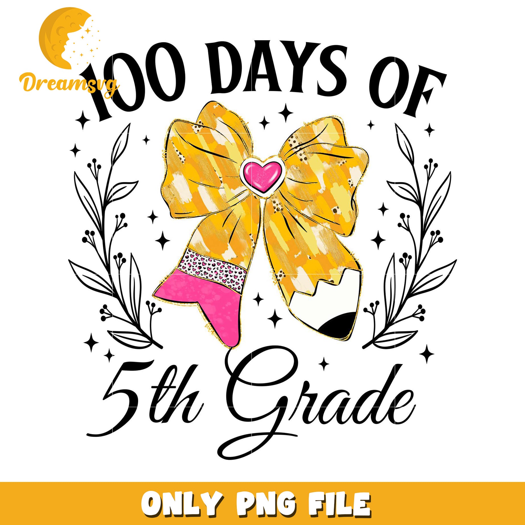 100 Days of 5th Grade Celebration PNG Clipart Design