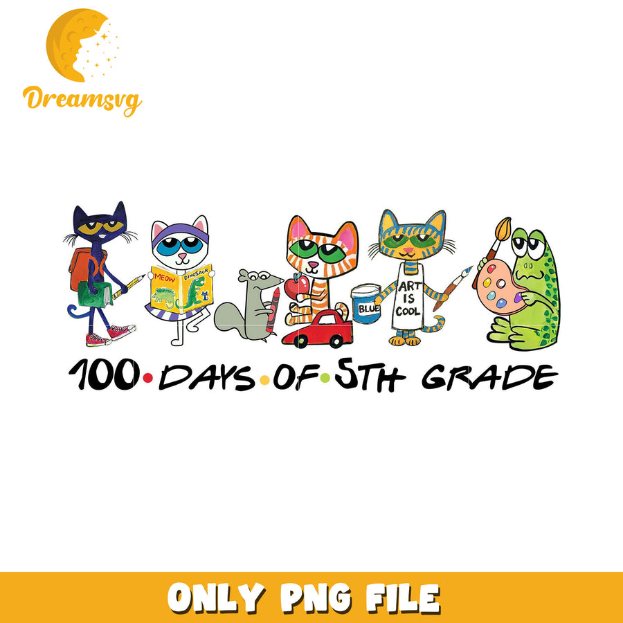 100 Days of 5th Grade PNG Classroom Cats