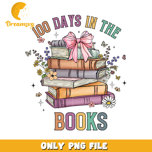 100 Days of Books PNG Design