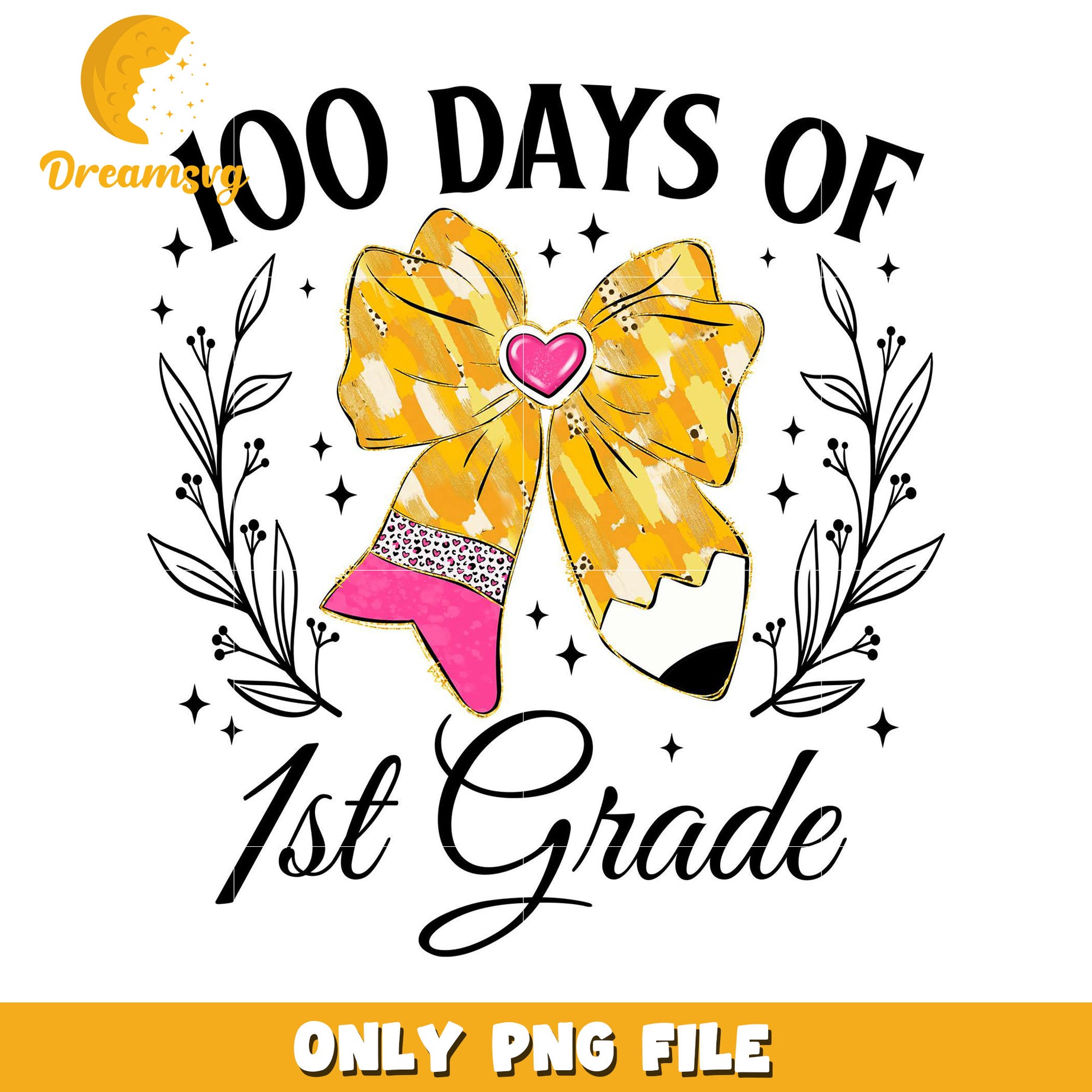 100 Days of First Grade Celebratory PNG Design File