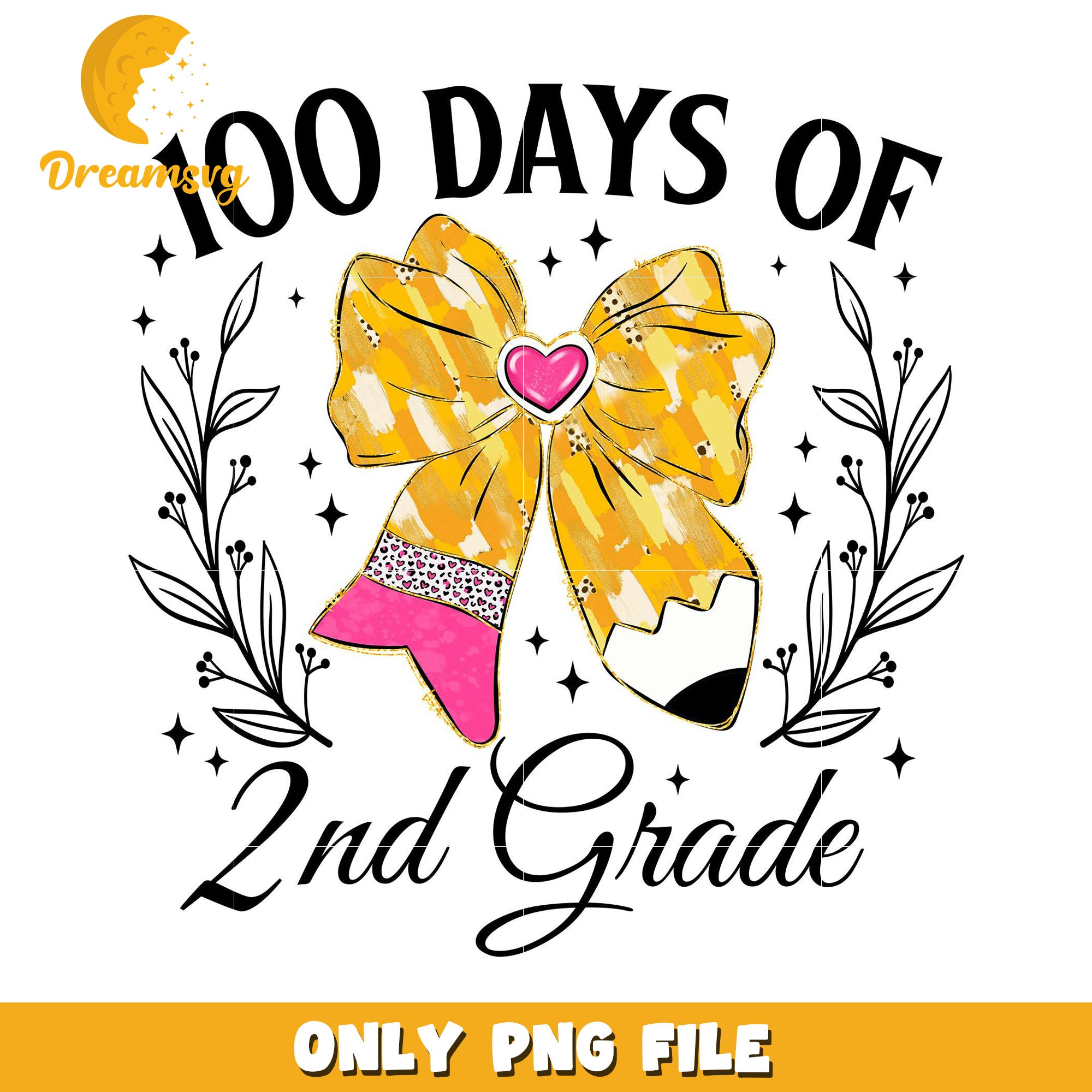 100 Days of Fun 2nd Grade PNG Graphic Download