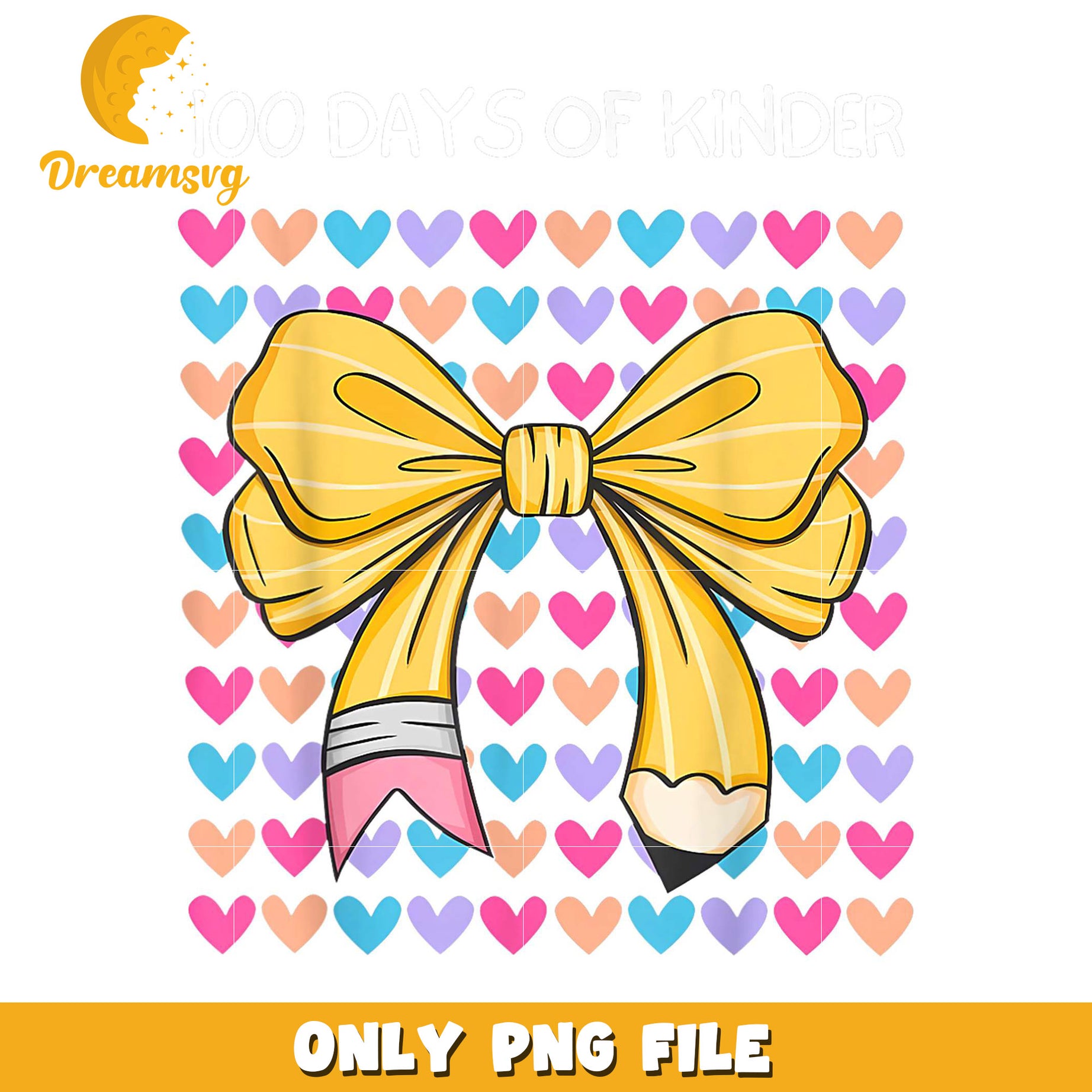 100 Days of Kinder Pencil Bow PNG