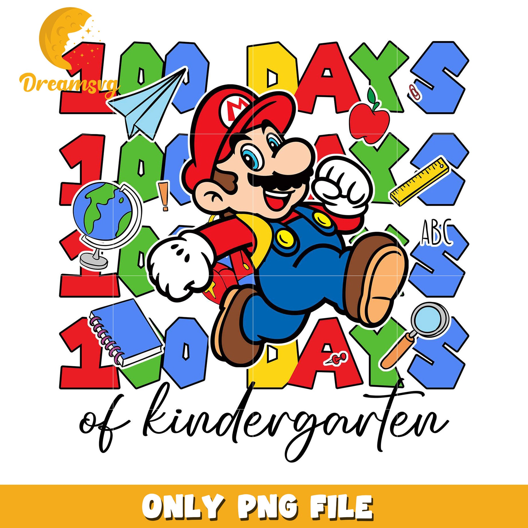 100 Days of Kindergarten Fun PNG Design for Kids